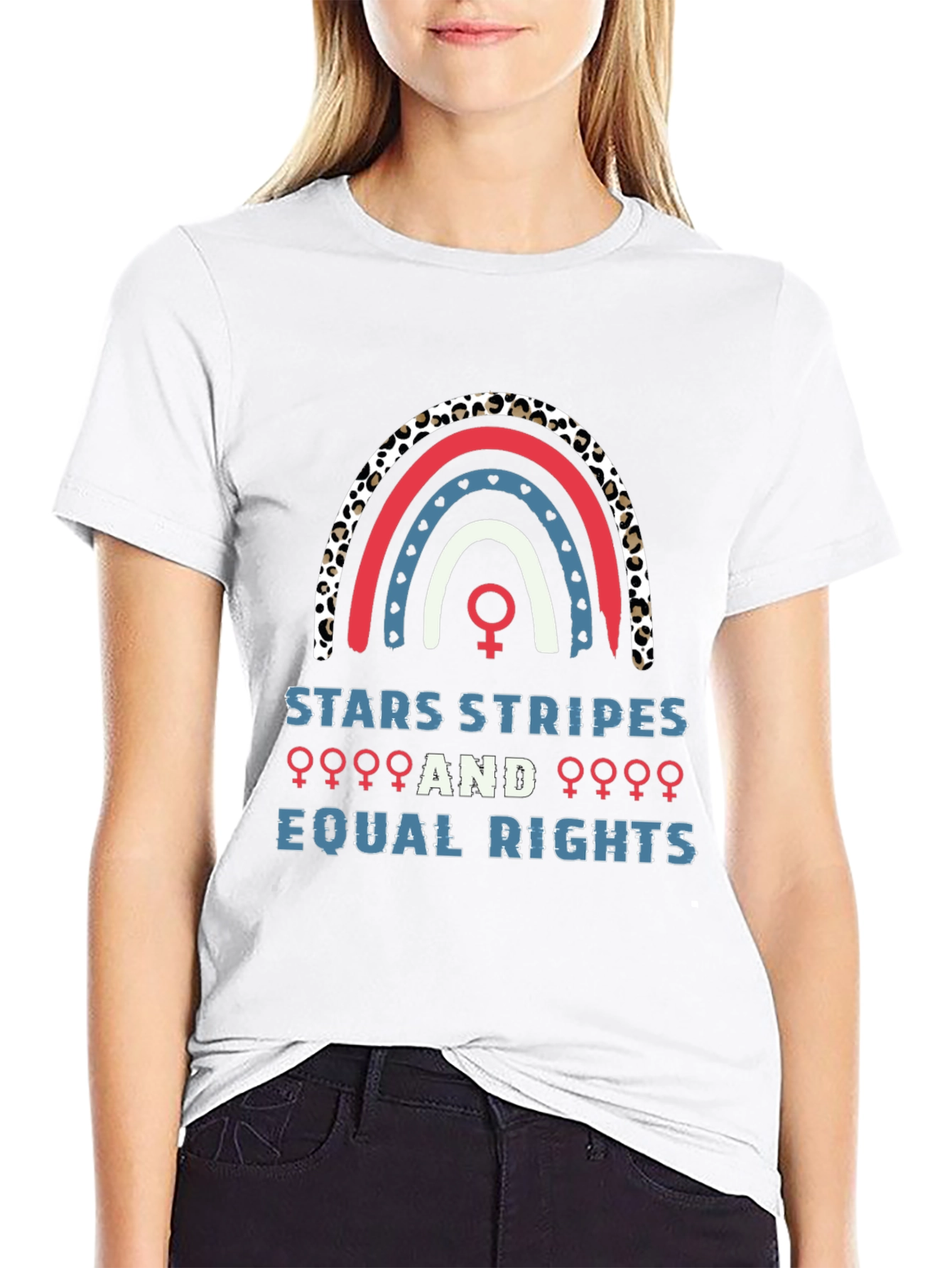 Stars Stripes Equal Rights Rainbow Graphic Tee
