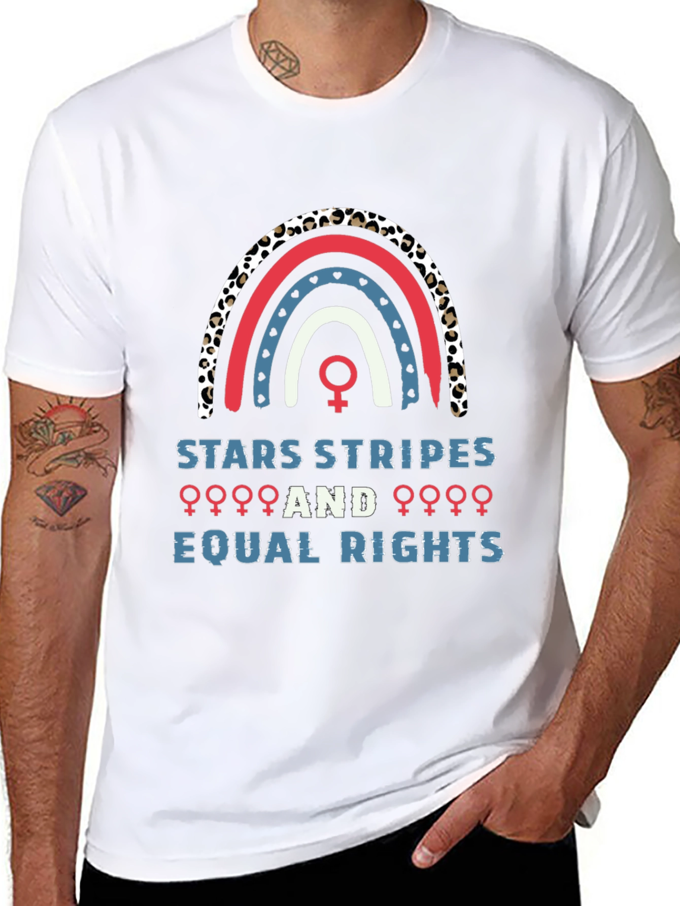 Stars Stripes Equal Rights Rainbow Graphic Tee