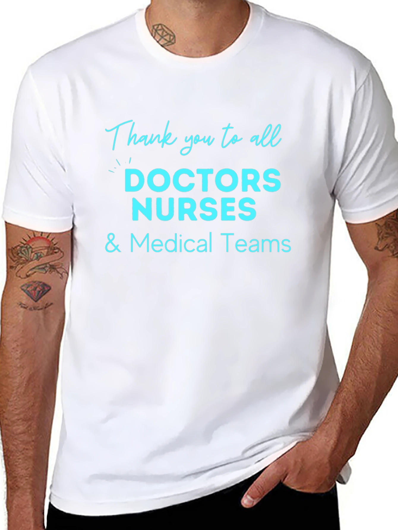 Thank You Medical Staff Black T-Shirt