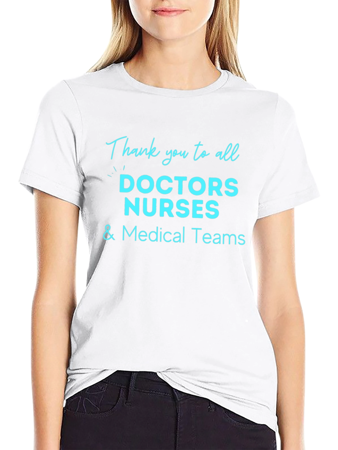 Thank You Medical Staff Black T-Shirt