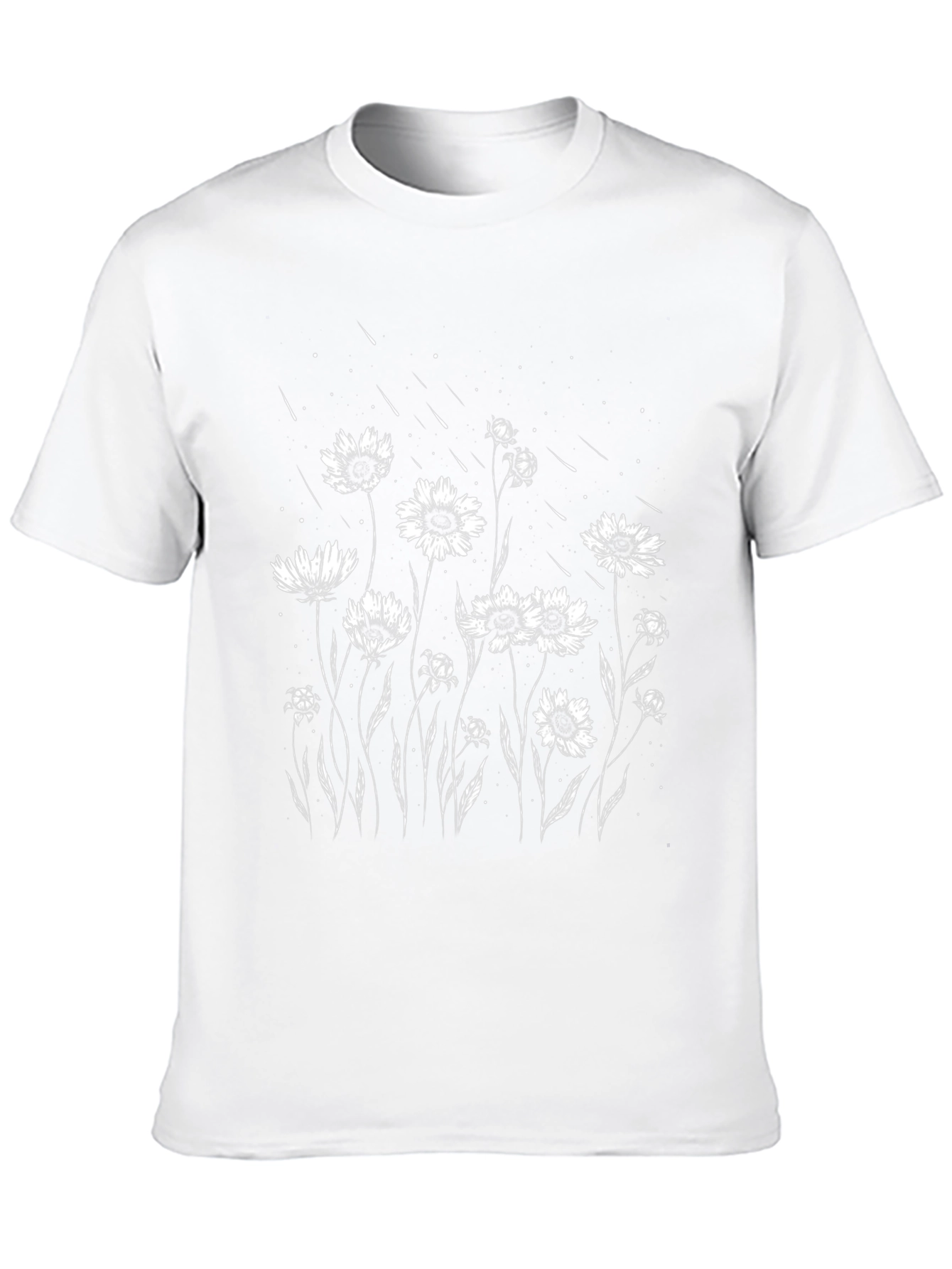 Floral Graphic Tee - Black Casual T-Shirt