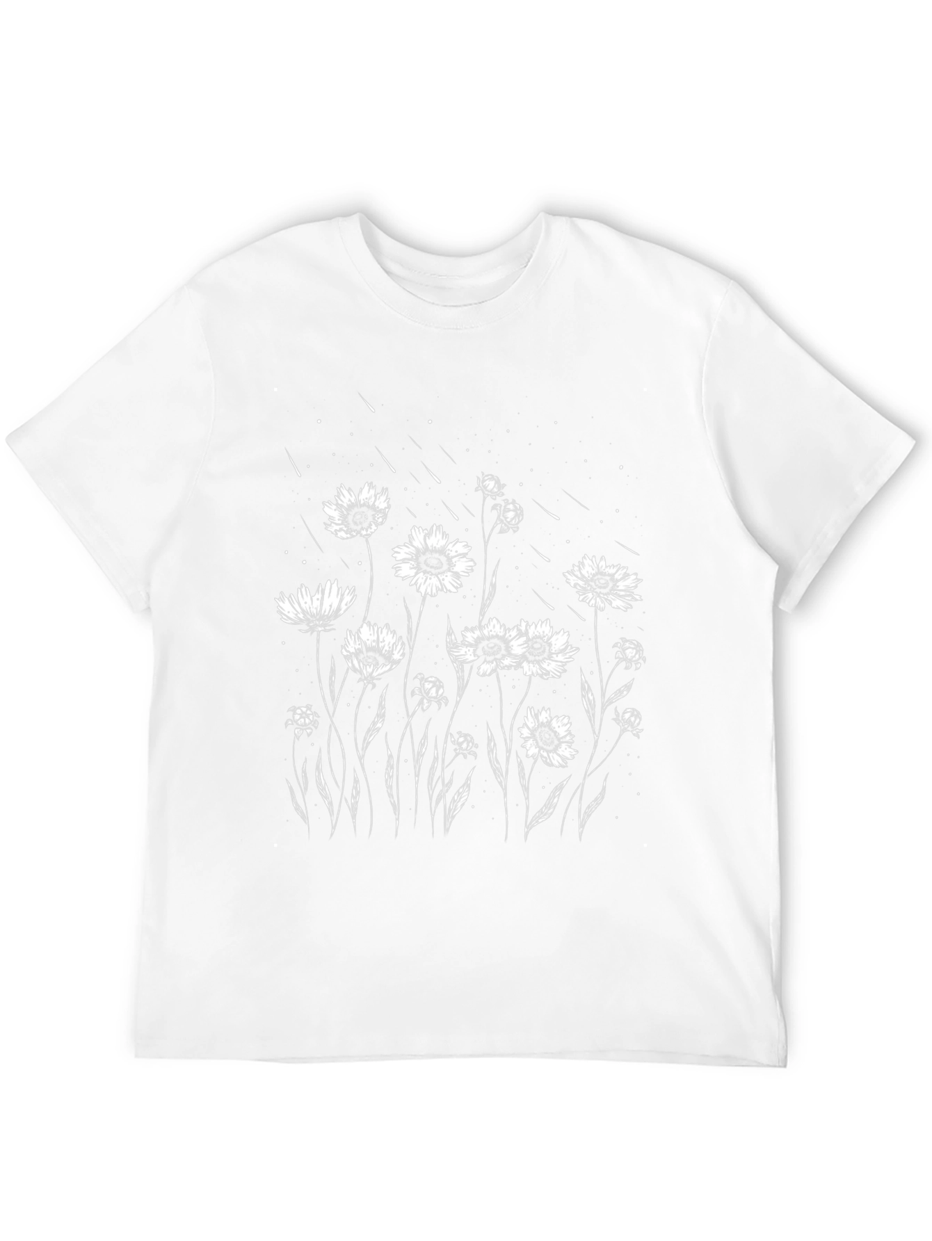 Floral Graphic Tee - Black Casual T-Shirt