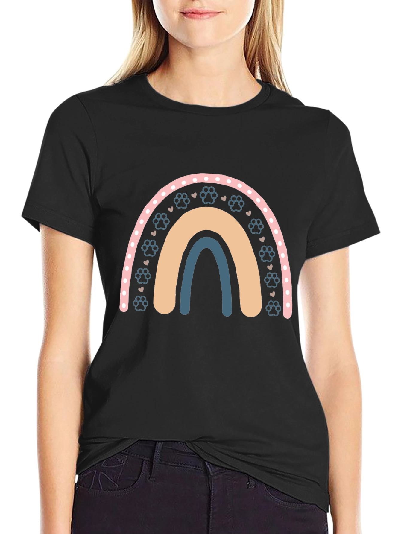 Paw Print Rainbow Graphic Tee
