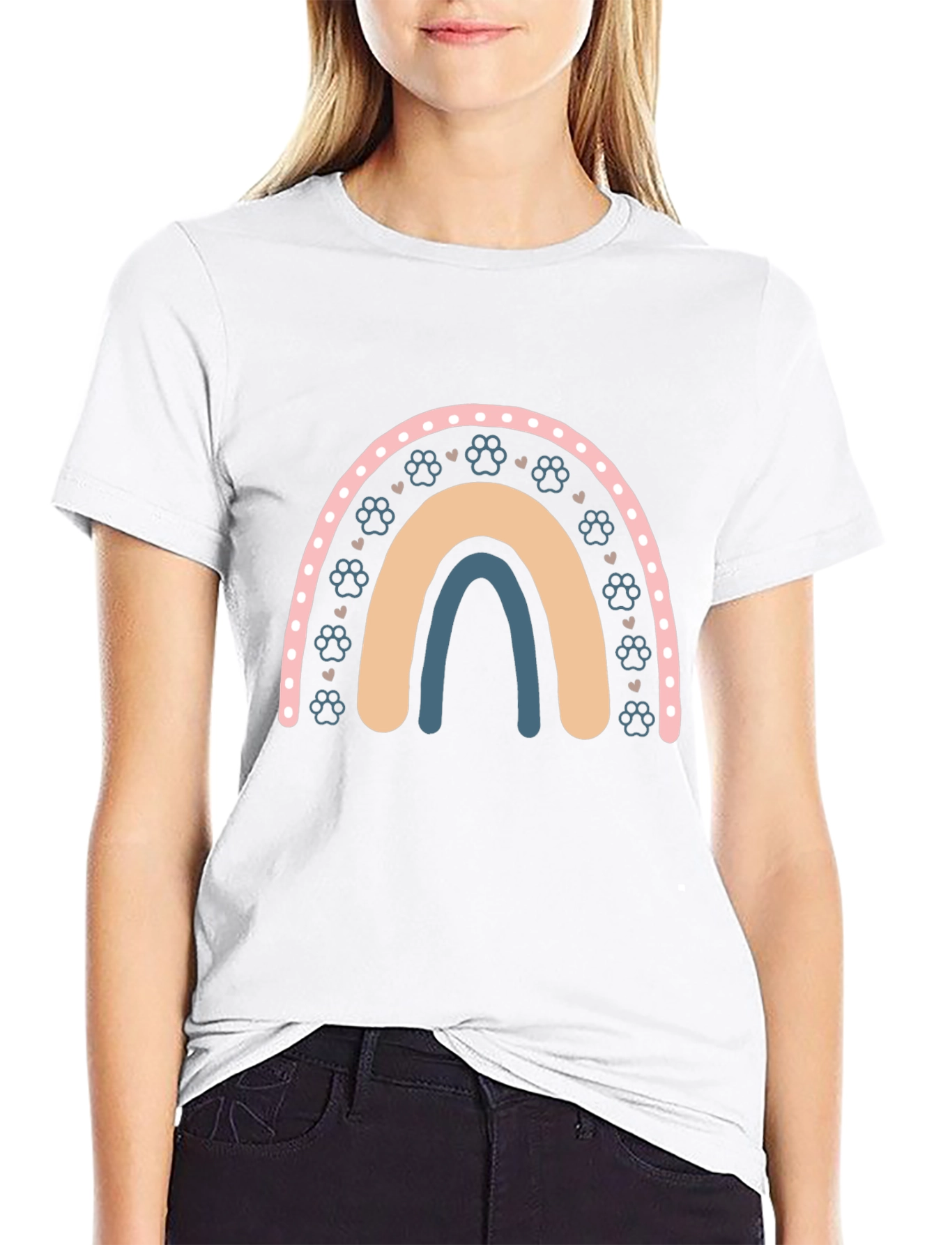 Paw Print Rainbow Graphic Tee