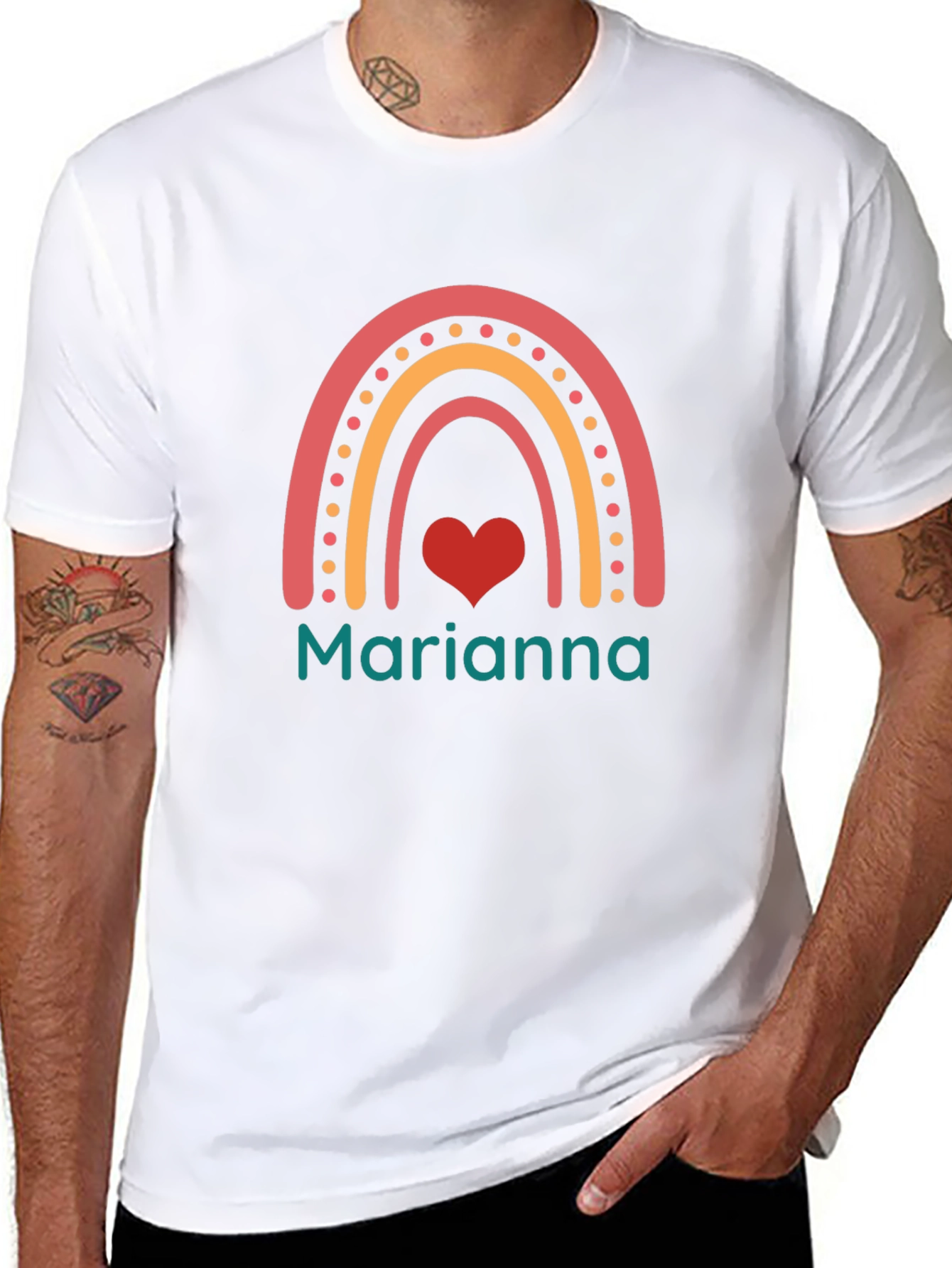 Marianna Rainbow Heart T-Shirt - Soft Cotton Tee