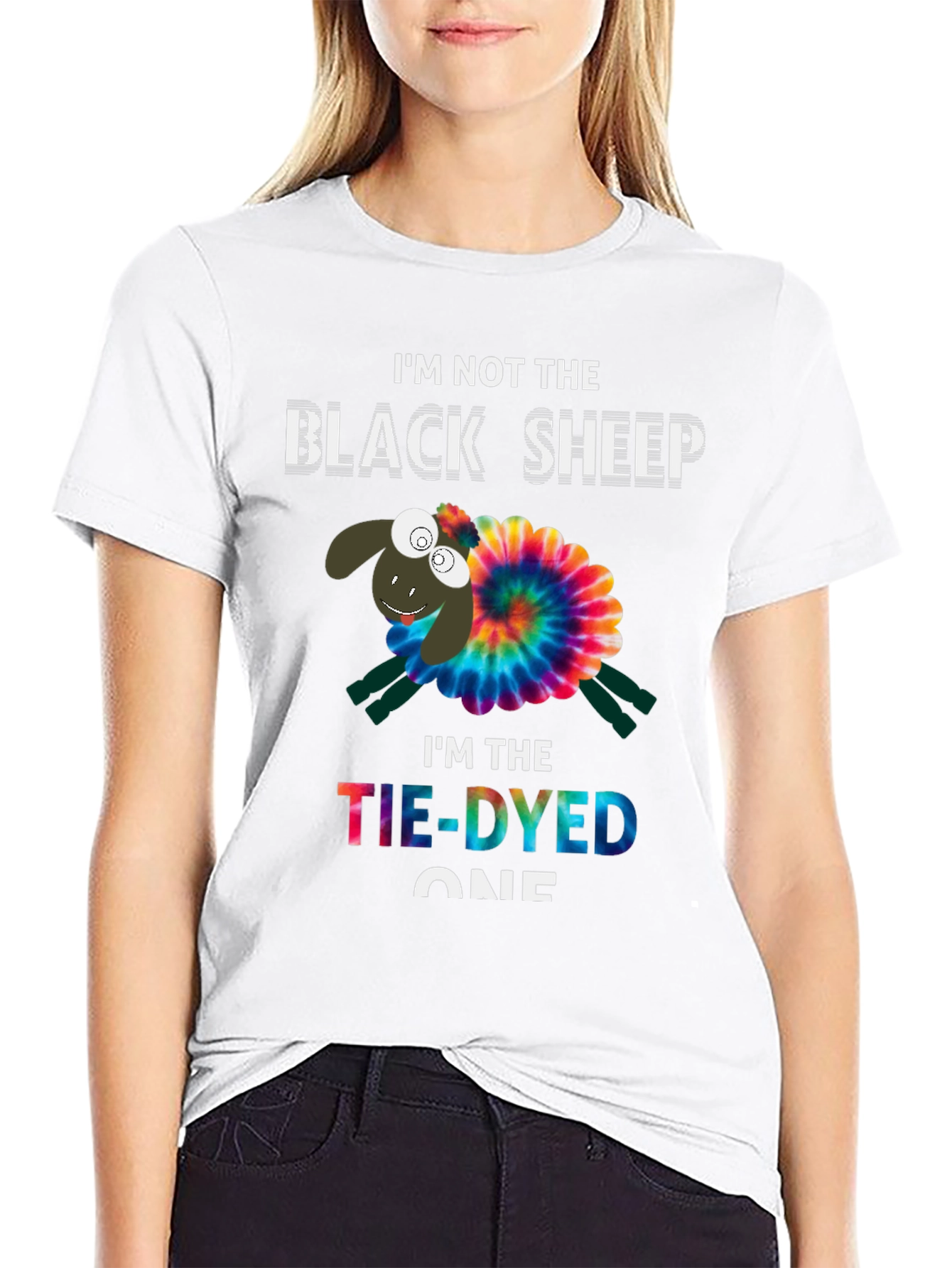 Tie-Dyed Sheep Graphic Tee - Unique & Fun T-Shirt