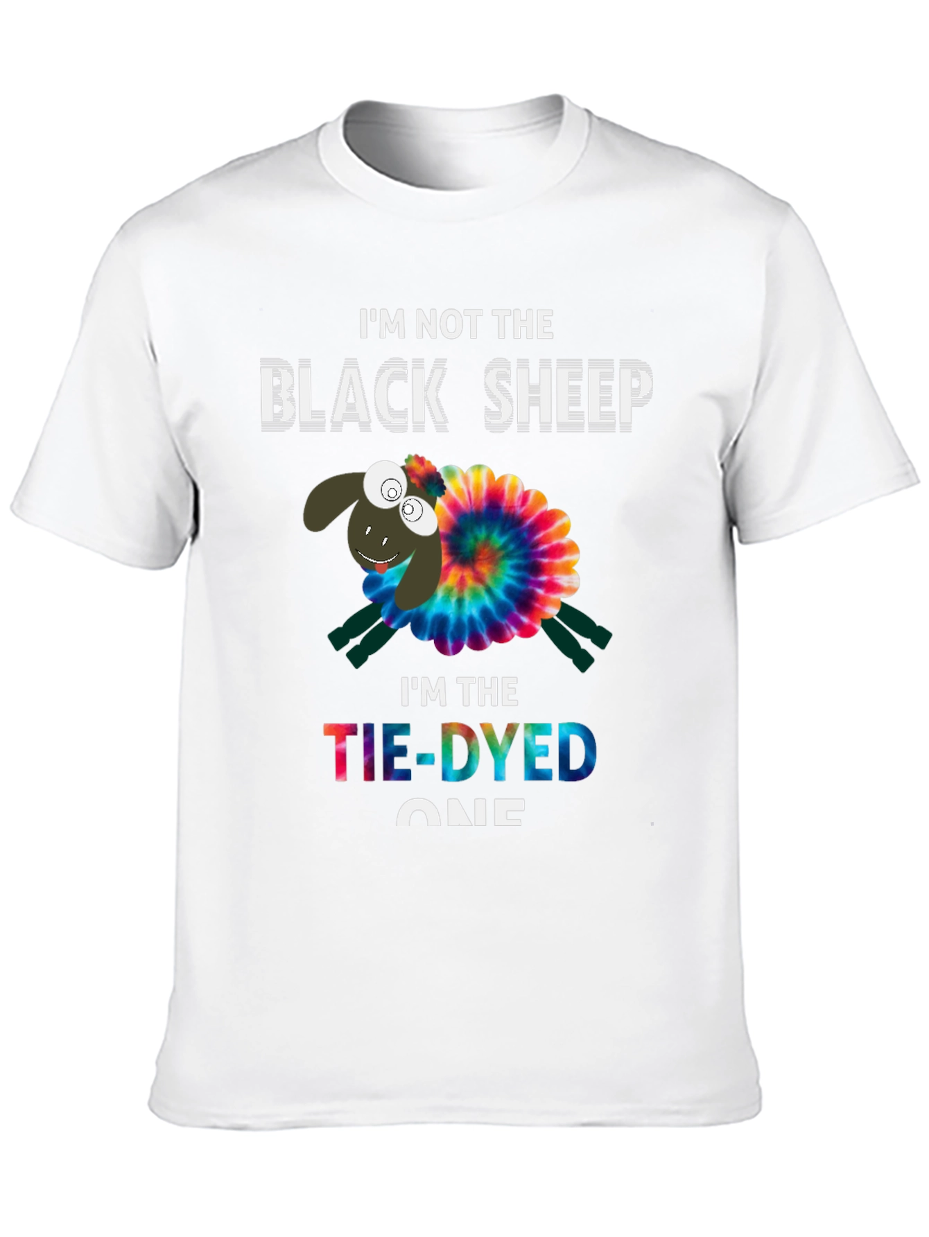 Tie-Dyed Sheep Graphic Tee - Unique & Fun T-Shirt