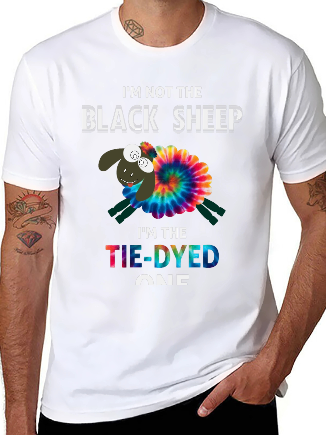 Tie-Dyed Sheep Graphic Tee - Unique & Fun T-Shirt