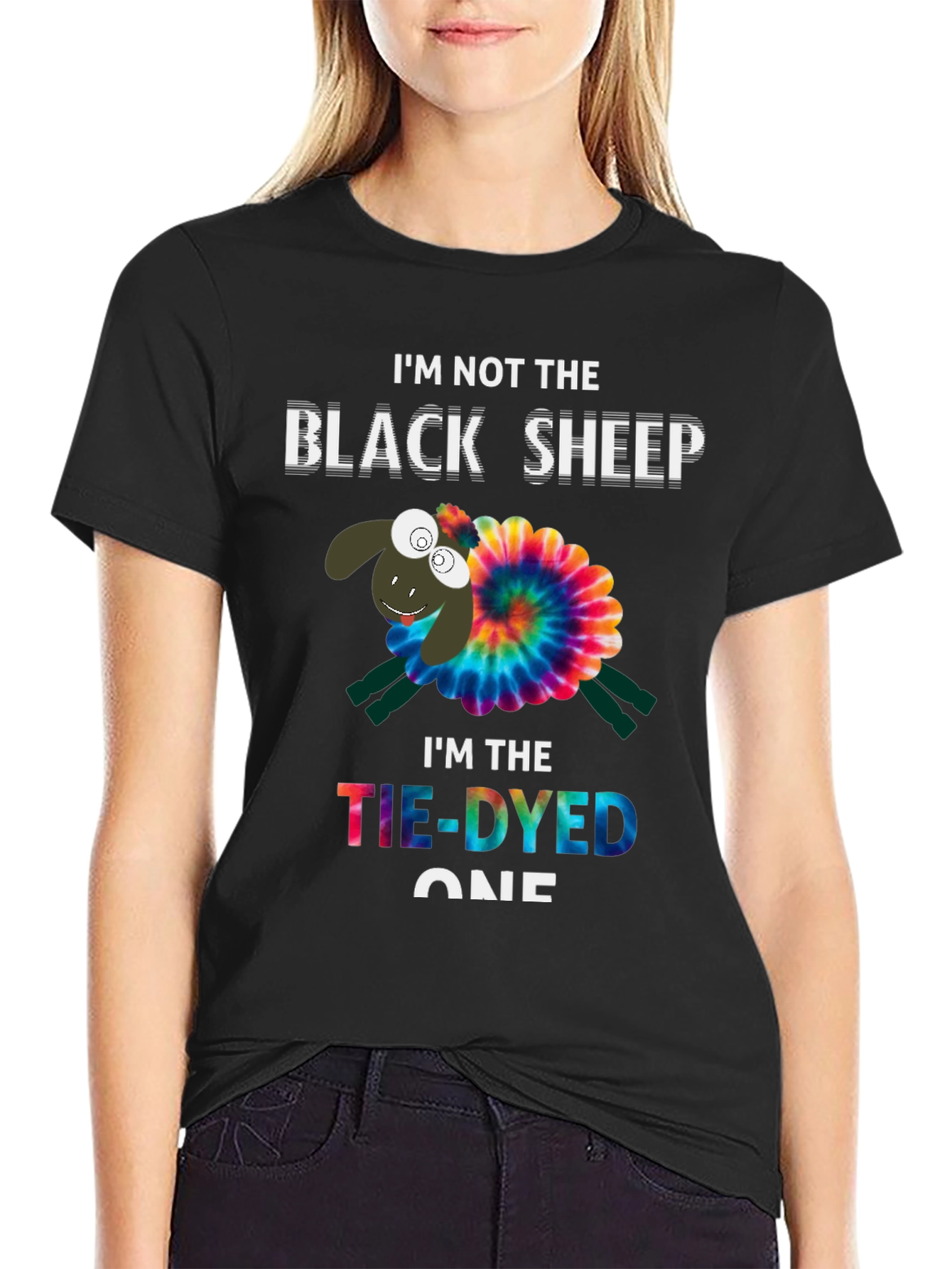 Tie-Dyed Sheep Graphic Tee - Unique & Fun T-Shirt