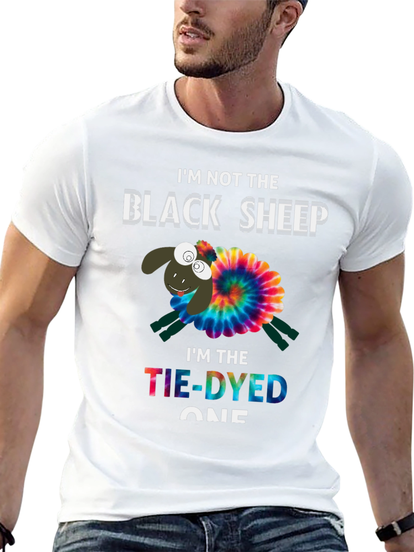 Tie-Dyed Sheep Graphic Tee - Unique & Fun T-Shirt