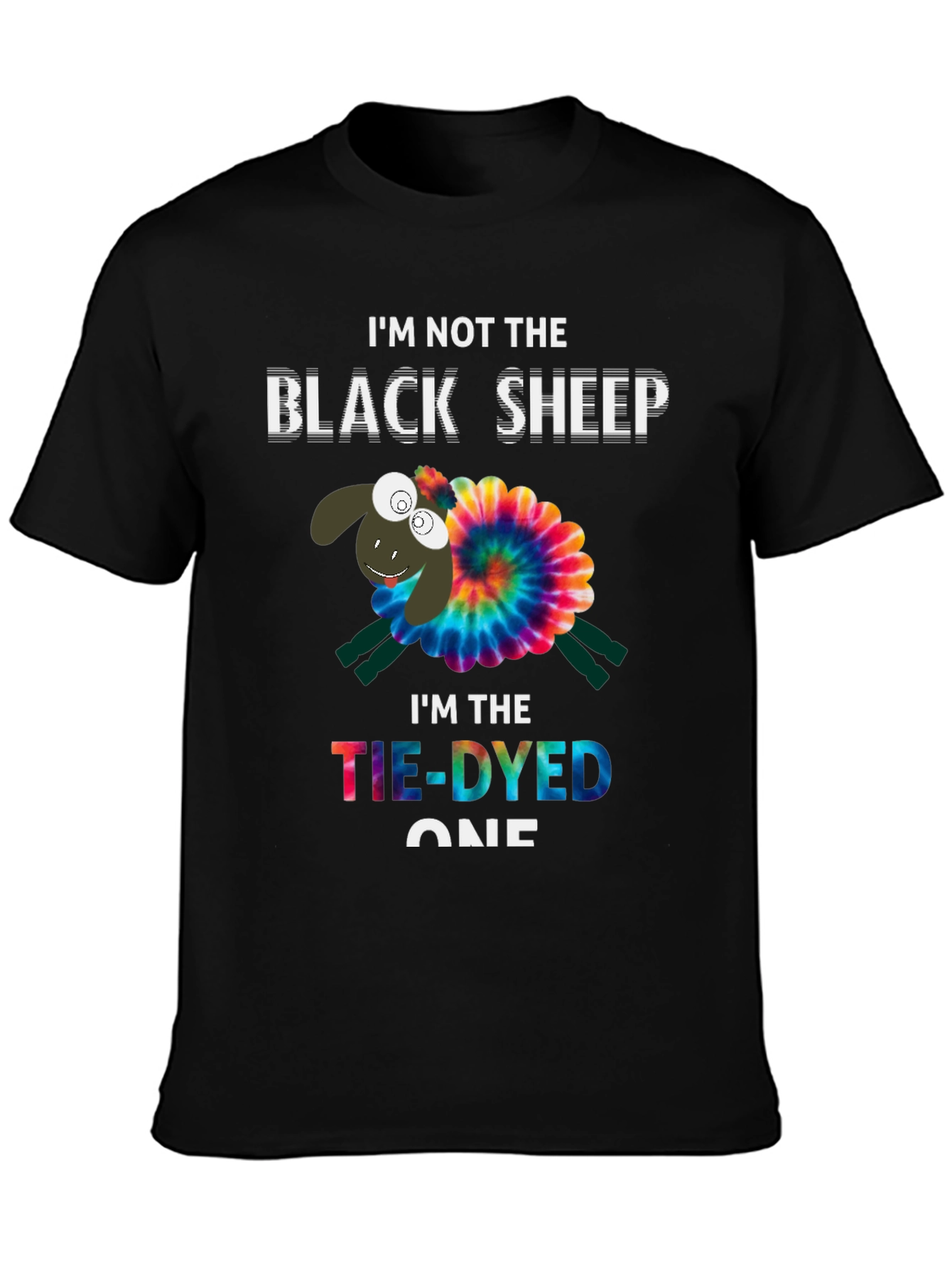 Tie-Dyed Sheep Graphic Tee - Unique & Fun T-Shirt