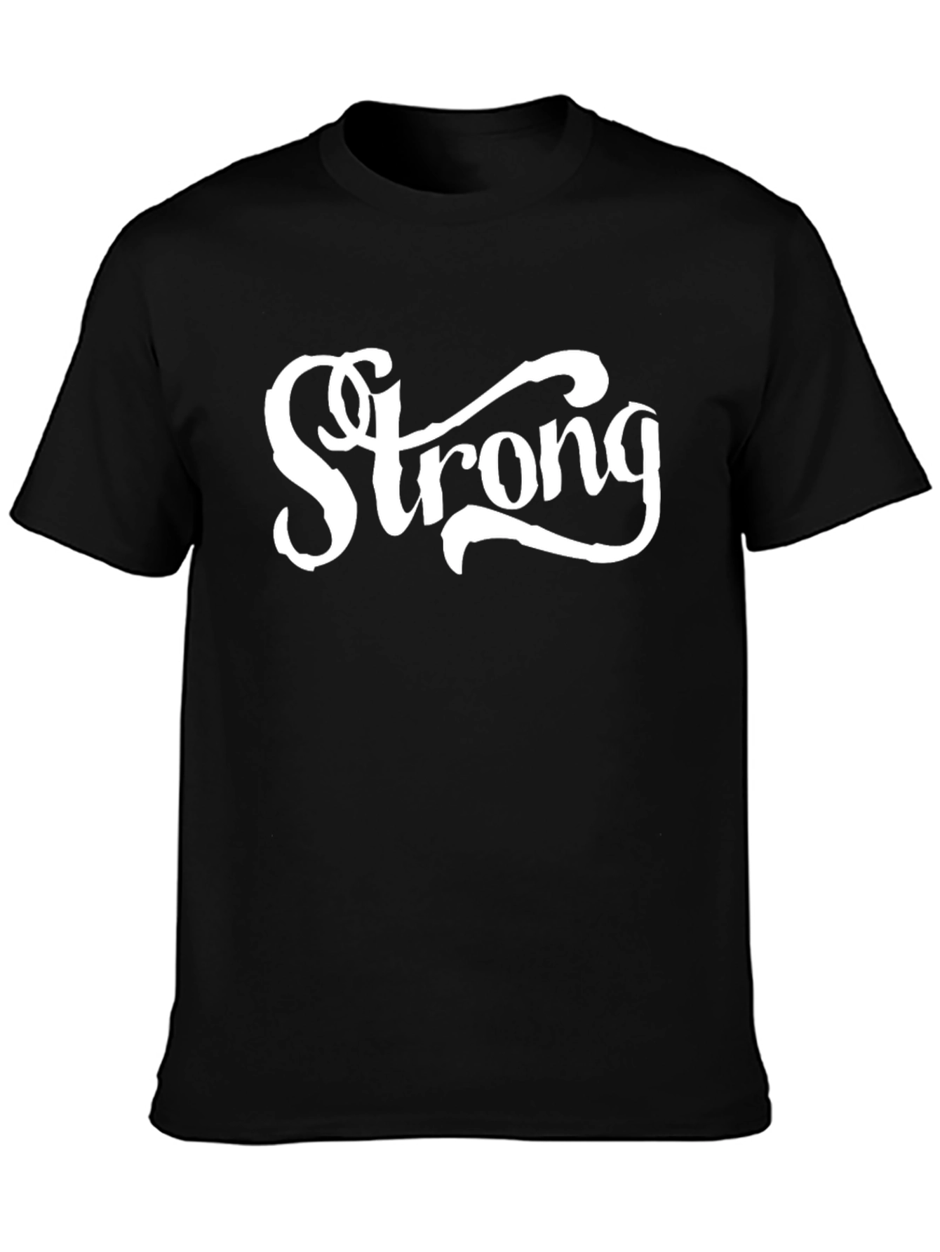 Strong Graphic Print Black T-Shirt