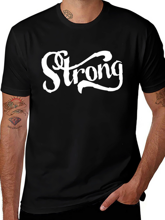 Strong Graphic Print Black T-Shirt