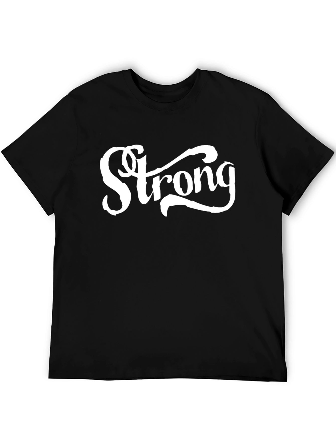 Strong Graphic Print Black T-Shirt