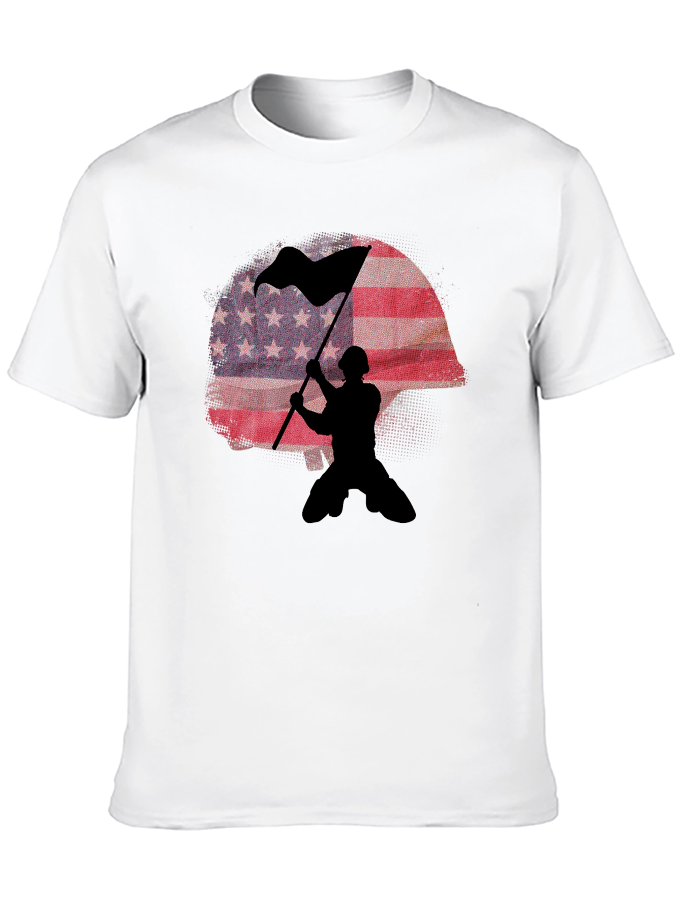 American Flag Soldier Graphic T-Shirt