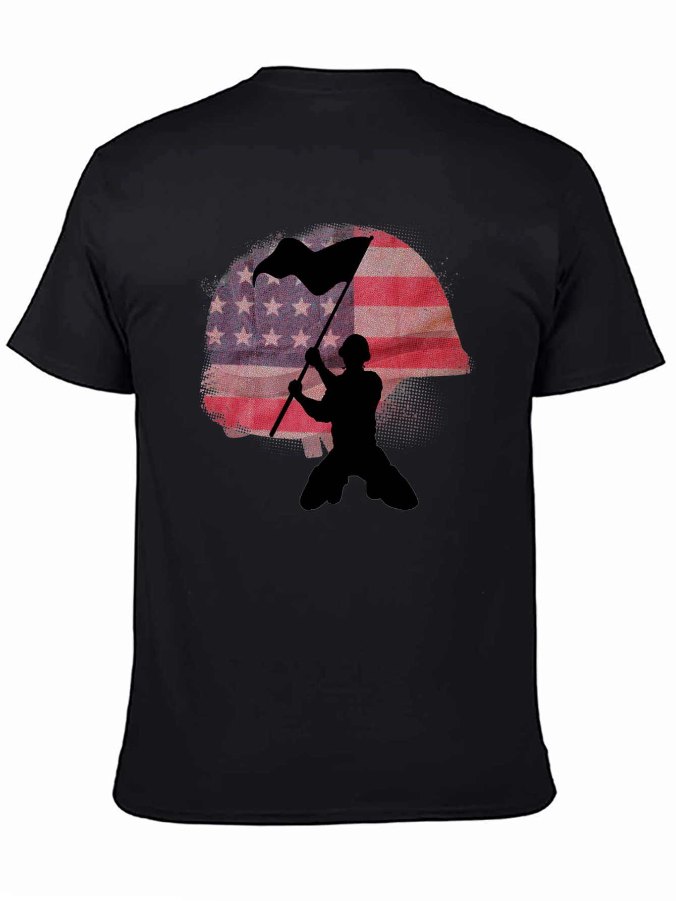 American Flag Soldier Graphic T-Shirt