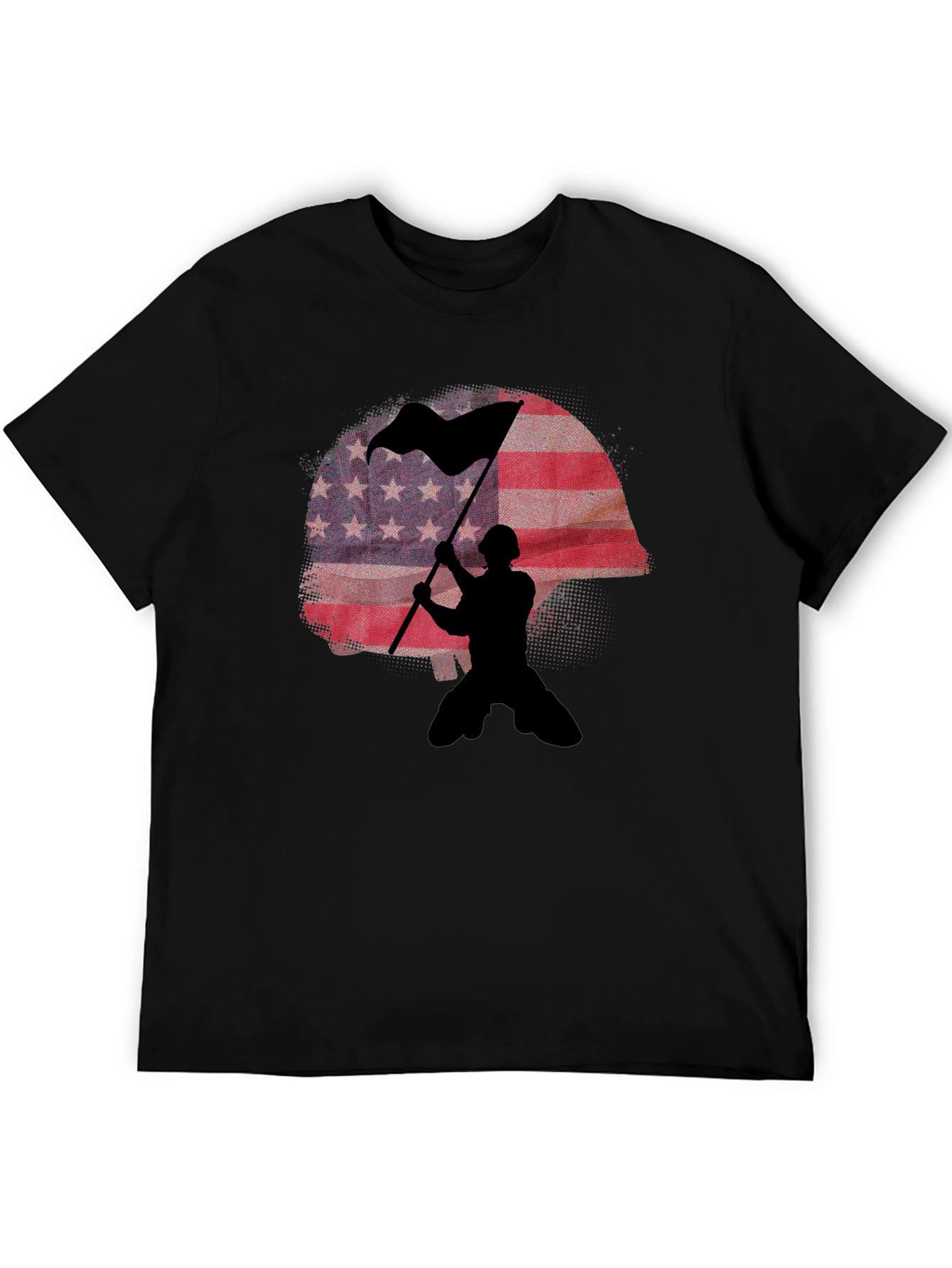 American Flag Soldier Graphic T-Shirt