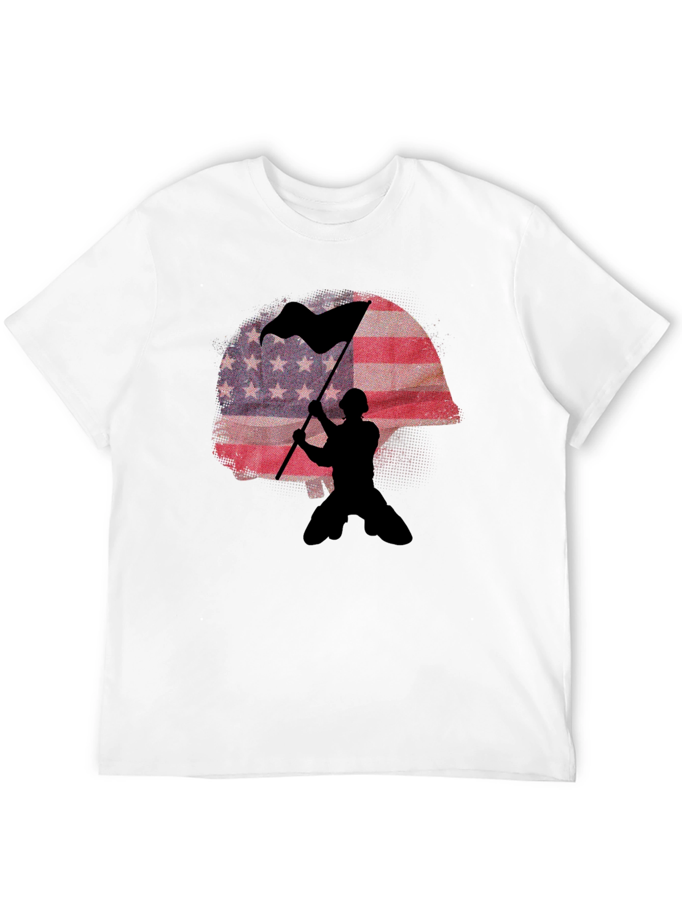 American Flag Soldier Graphic T-Shirt