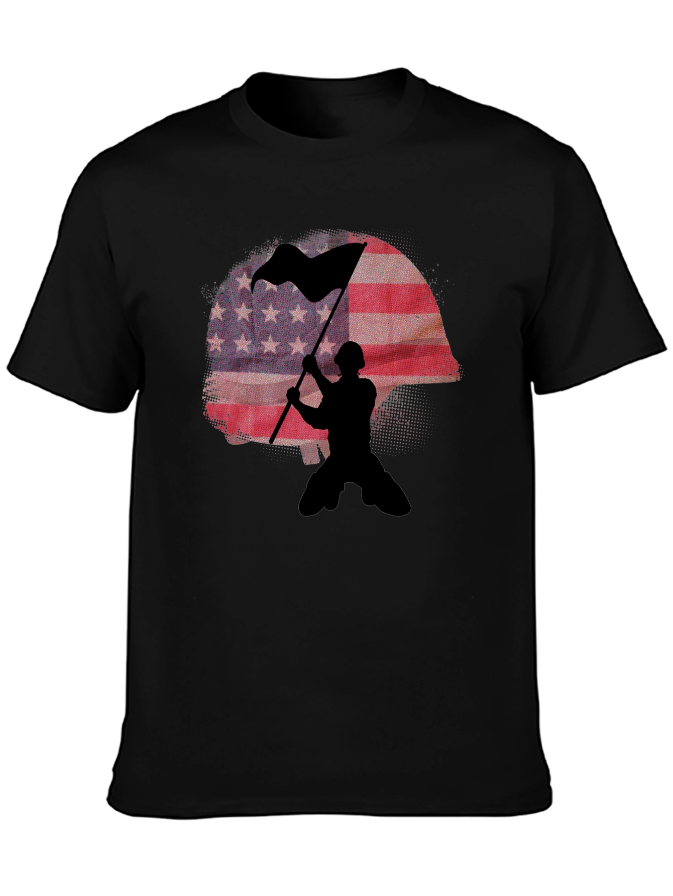 American Flag Soldier Graphic T-Shirt