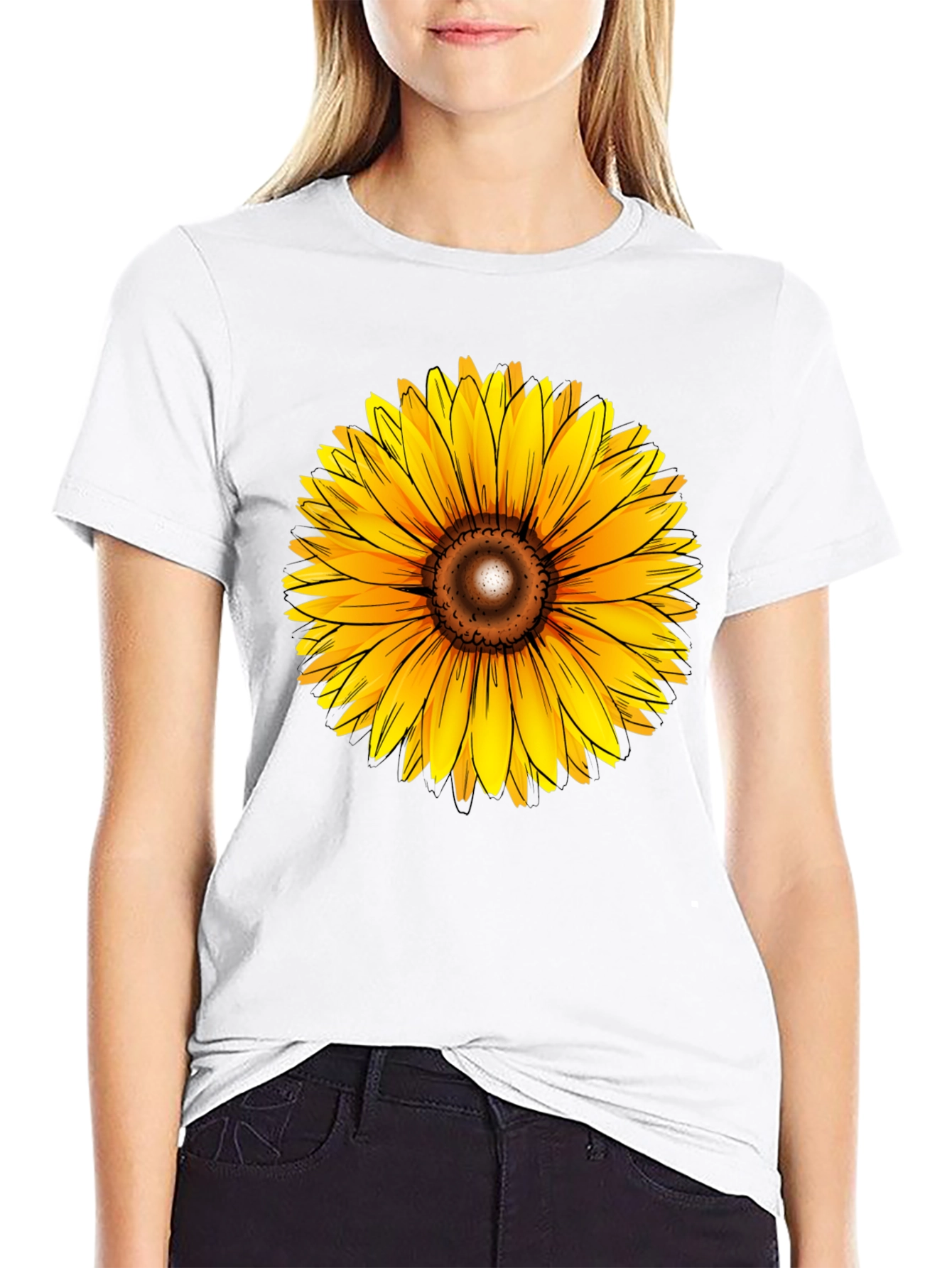 Sunflower Graphic Black T-Shirt