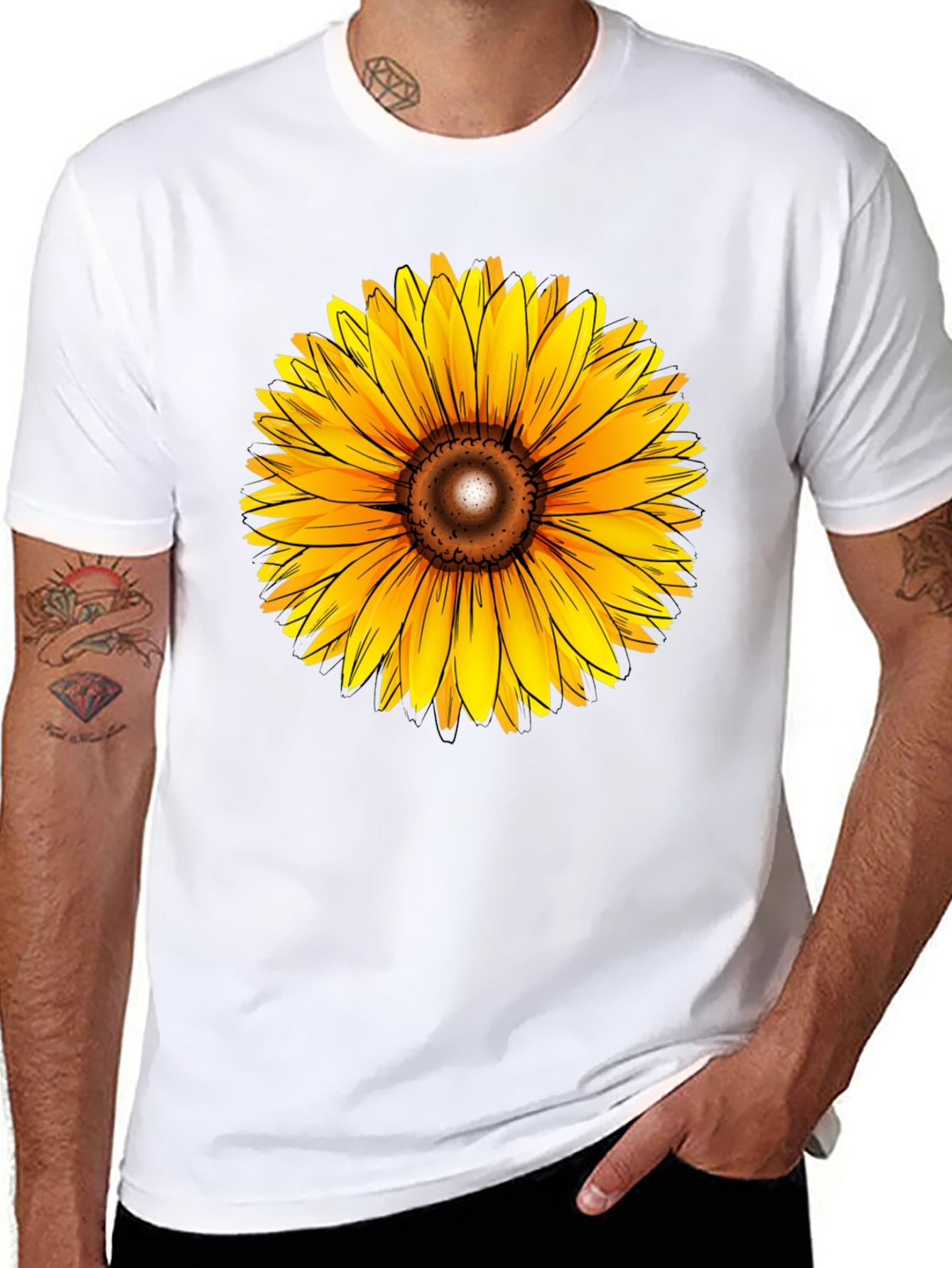 Sunflower Graphic Black T-Shirt