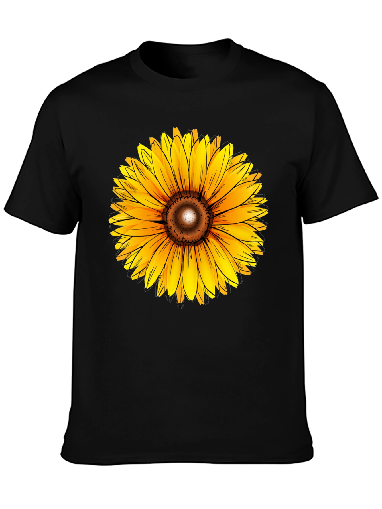Sunflower Graphic Black T-Shirt