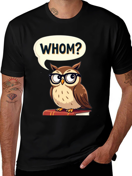 Whom Owl T-Shirt: Smart & Funny Tee for Grammar Nerds