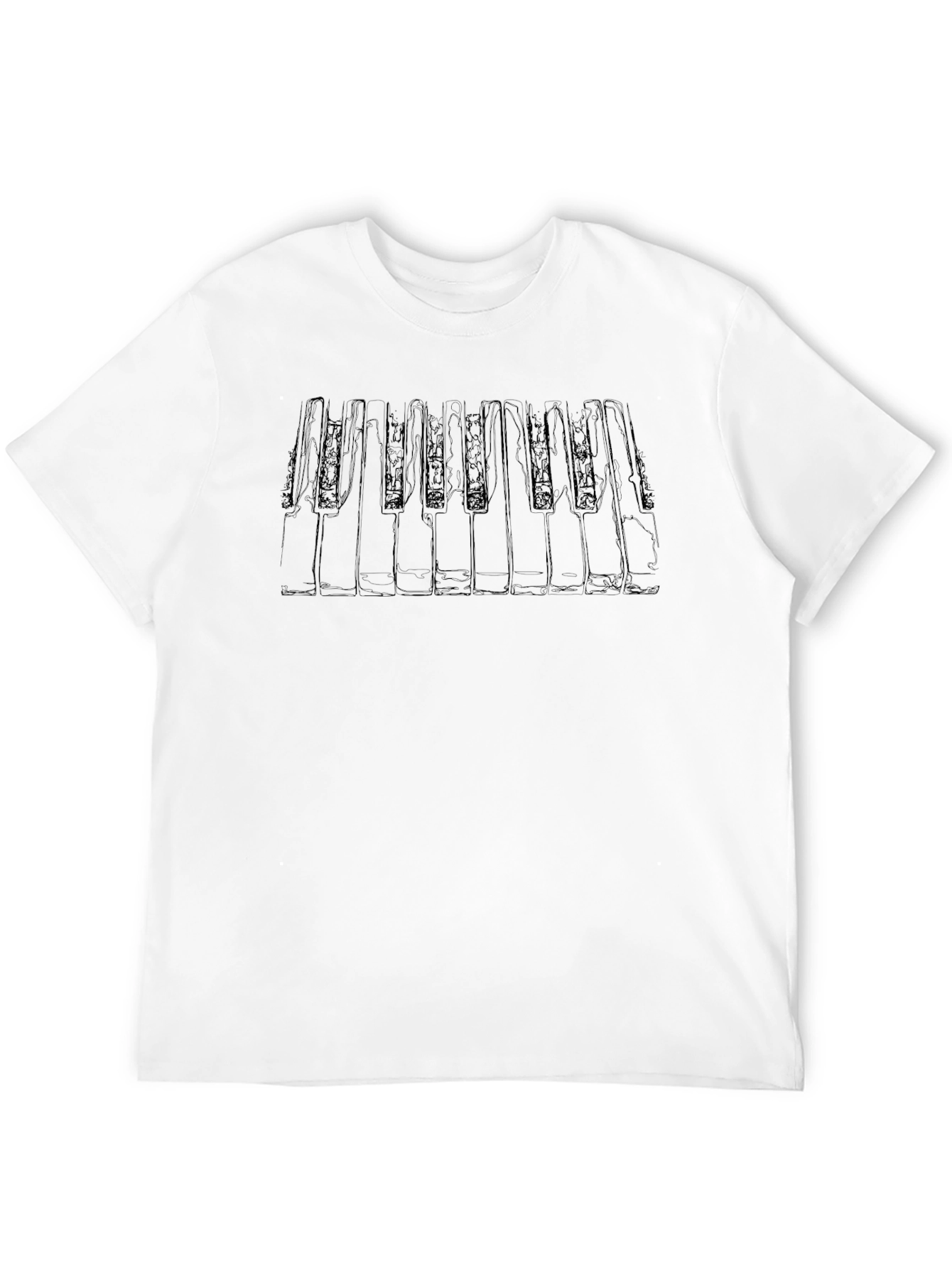 Piano Keys Graphic Tee - Musicians Black T-Shirt