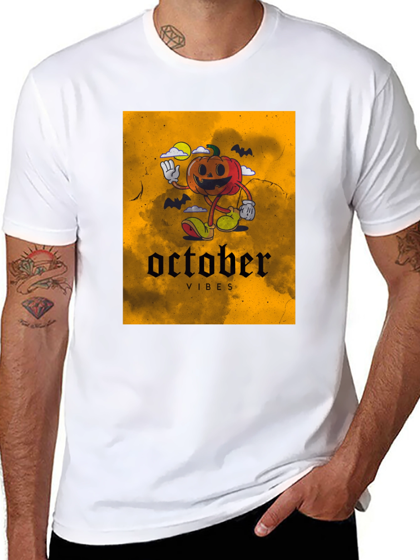 October Vibes Pumpkin Graphic T-Shirt
