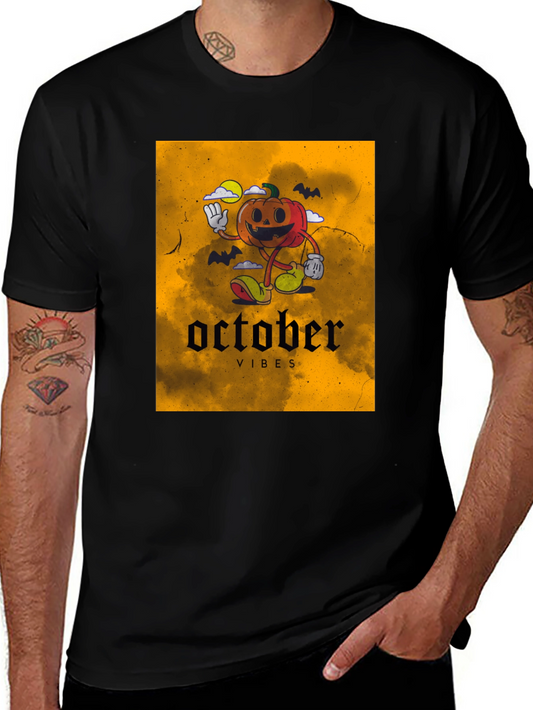 October Vibes Pumpkin Graphic T-Shirt