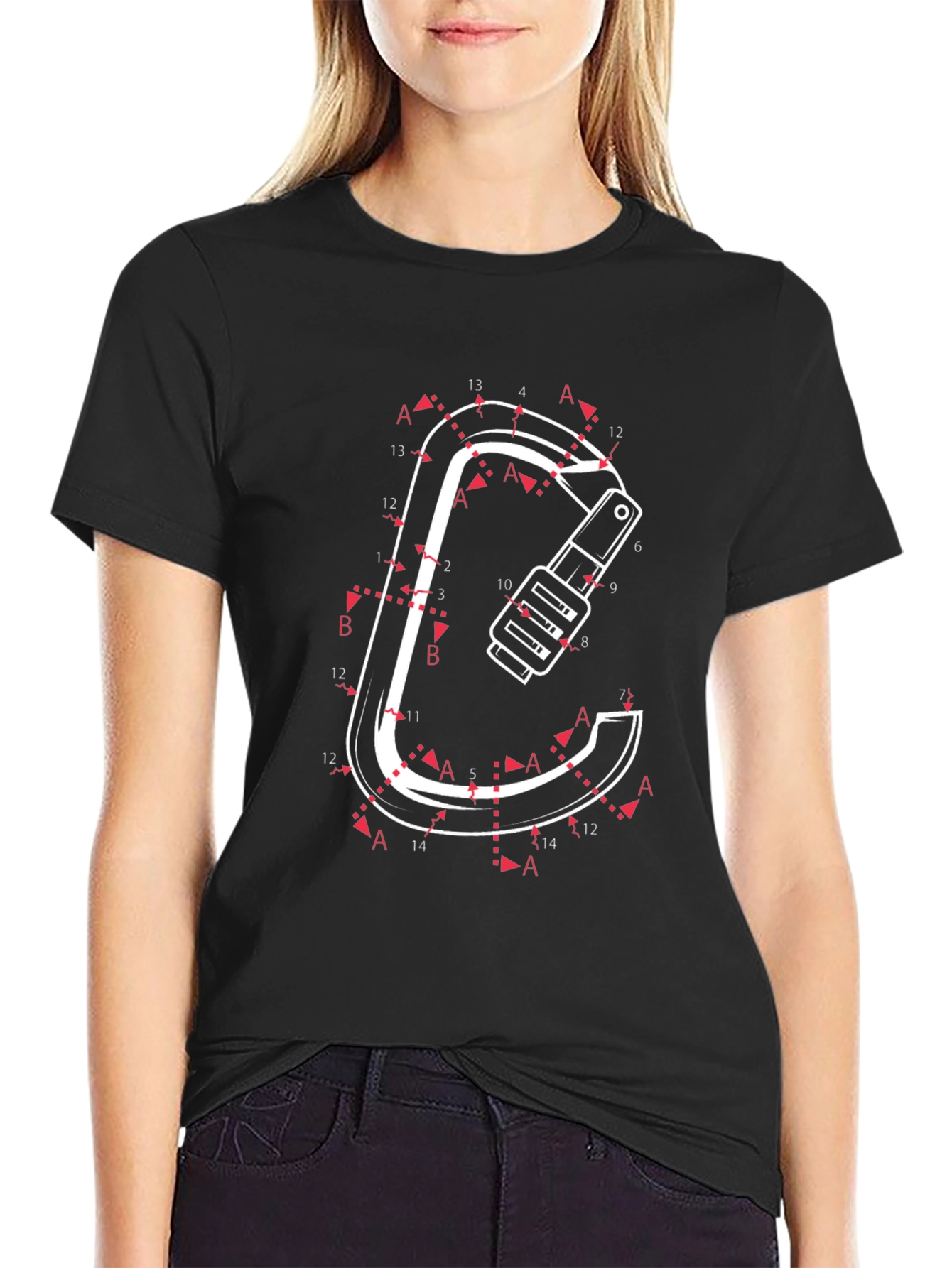 Connect the Dots Carabiner Black T-Shirt