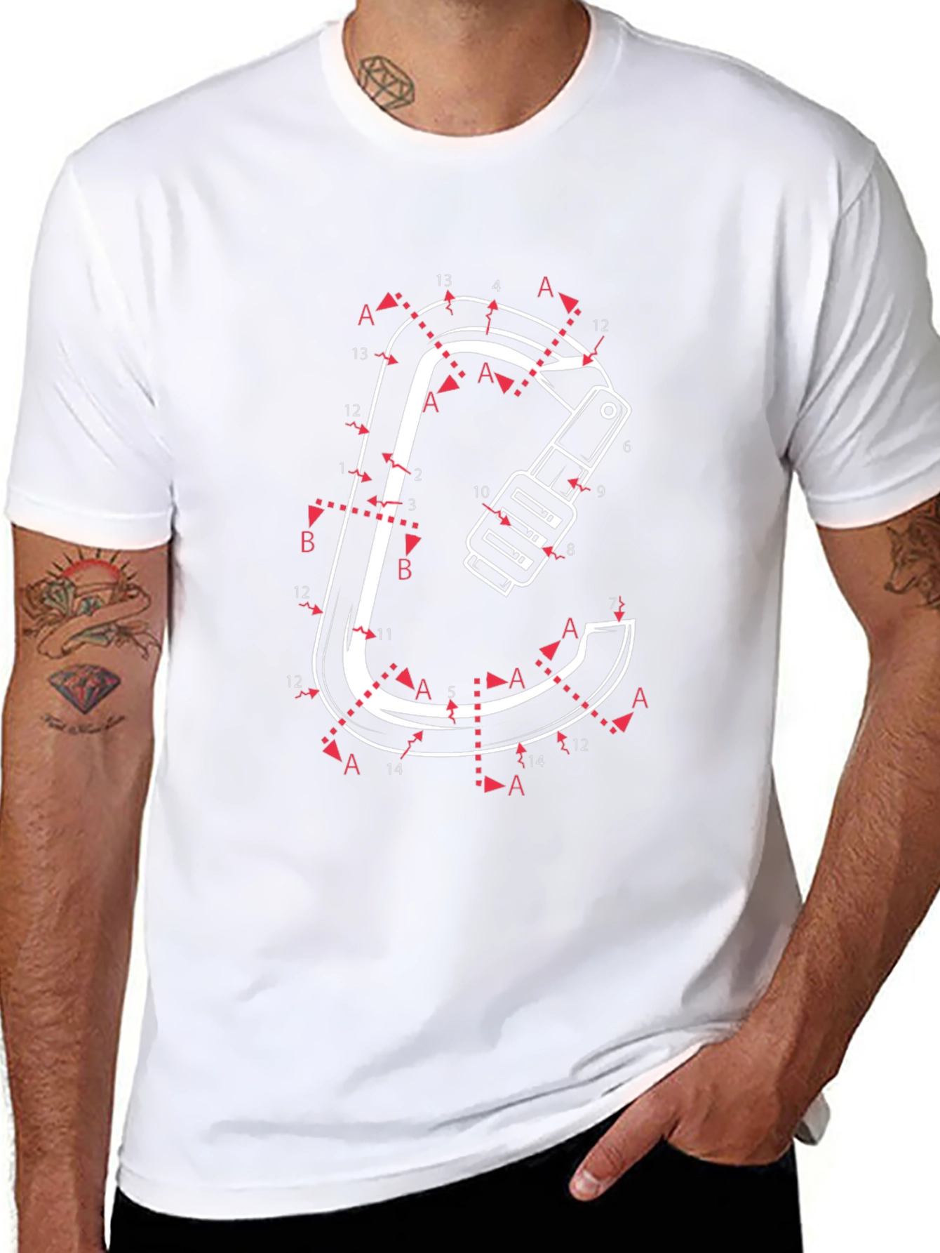 Connect the Dots Carabiner Black T-Shirt