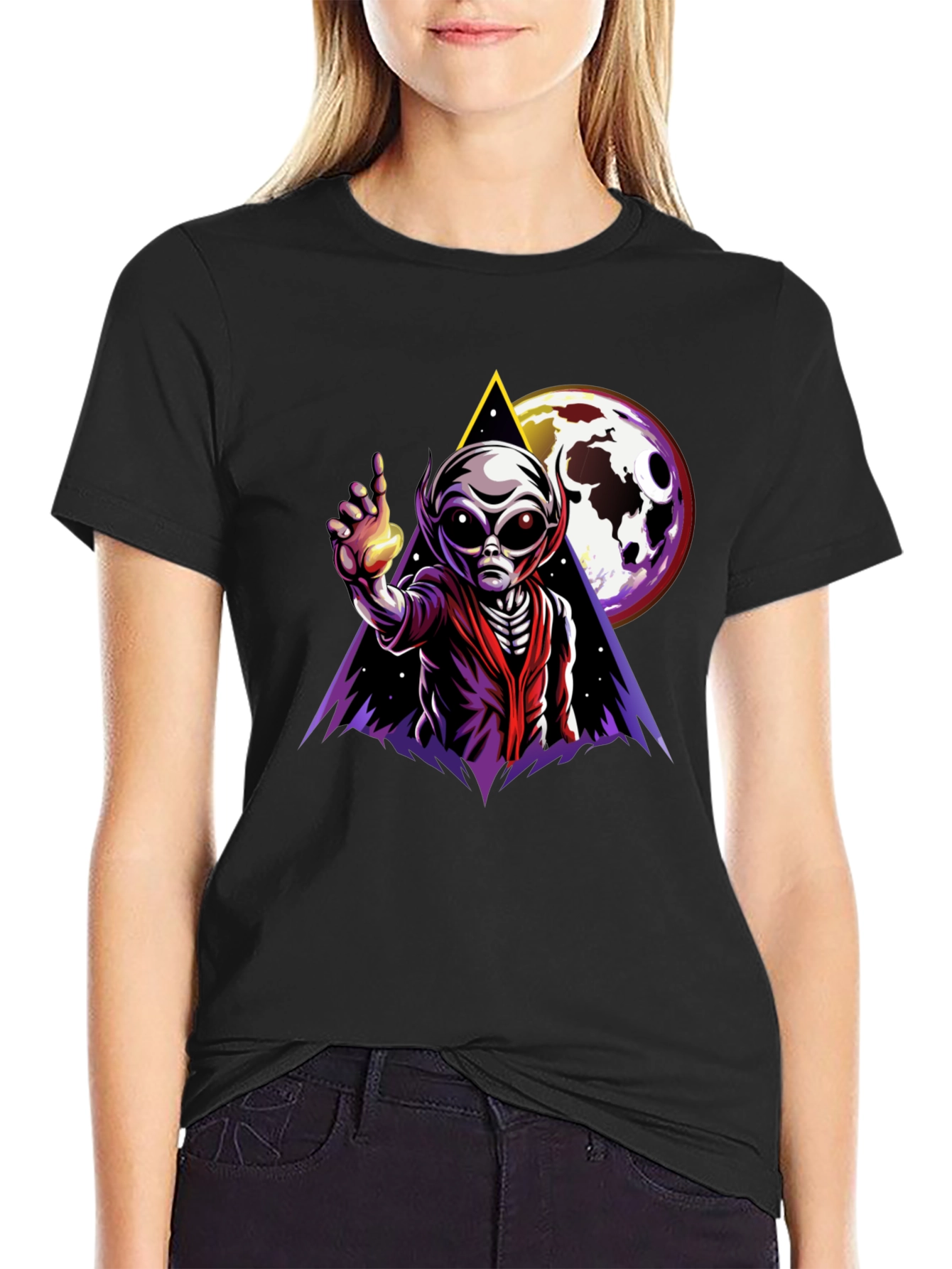 Alien Graphic T-Shirt - Outer Space Design