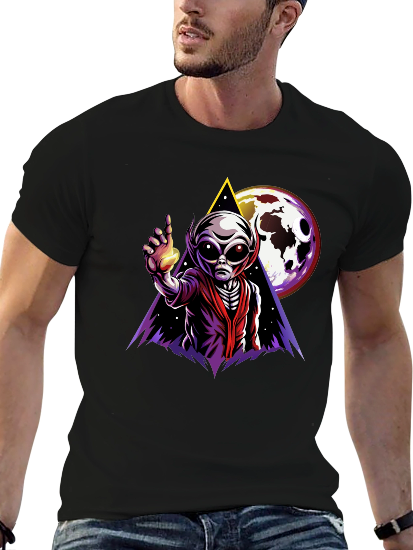 Alien Graphic T-Shirt - Outer Space Design