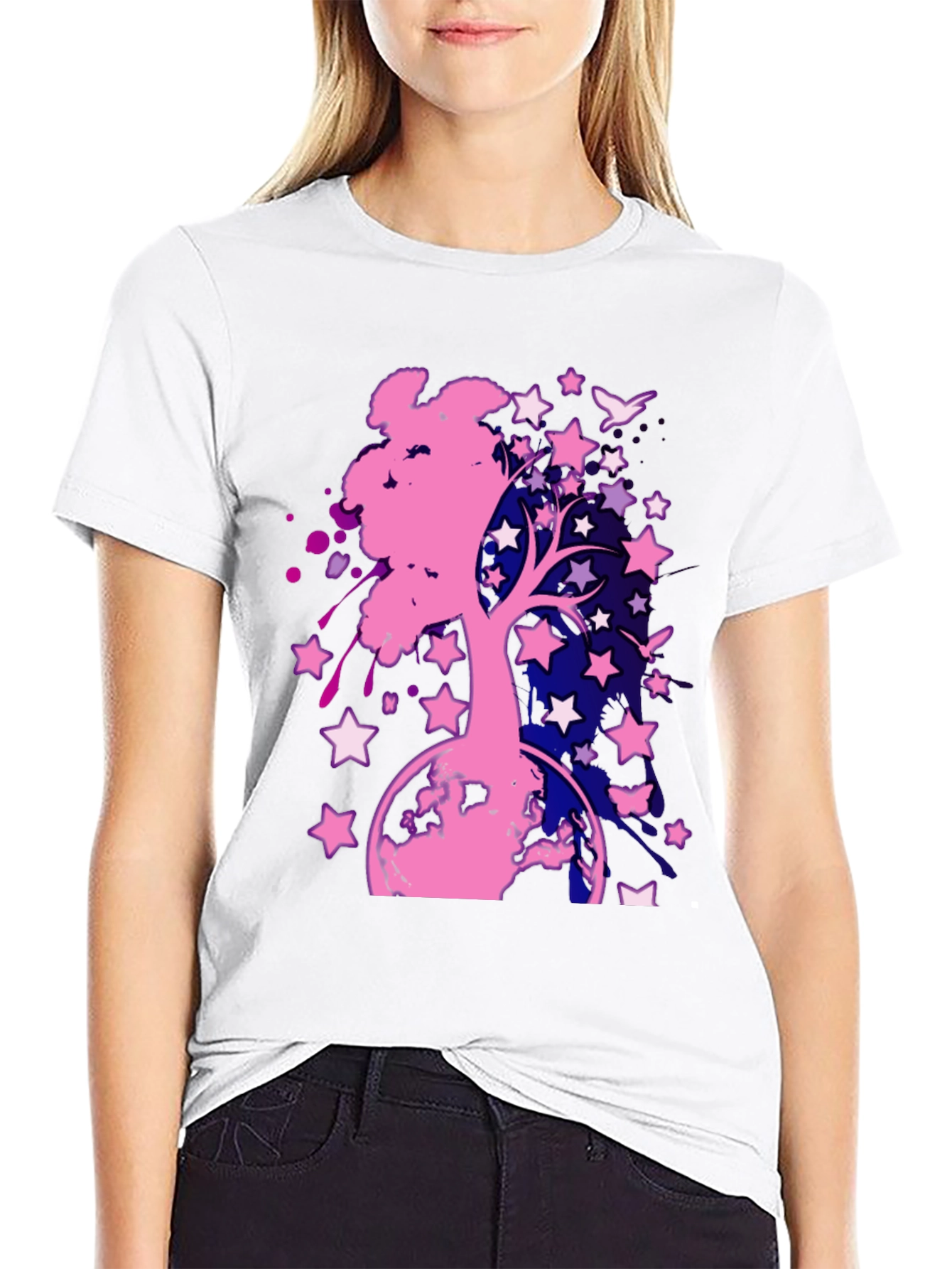 Starry Tree Graphic Tee - Black