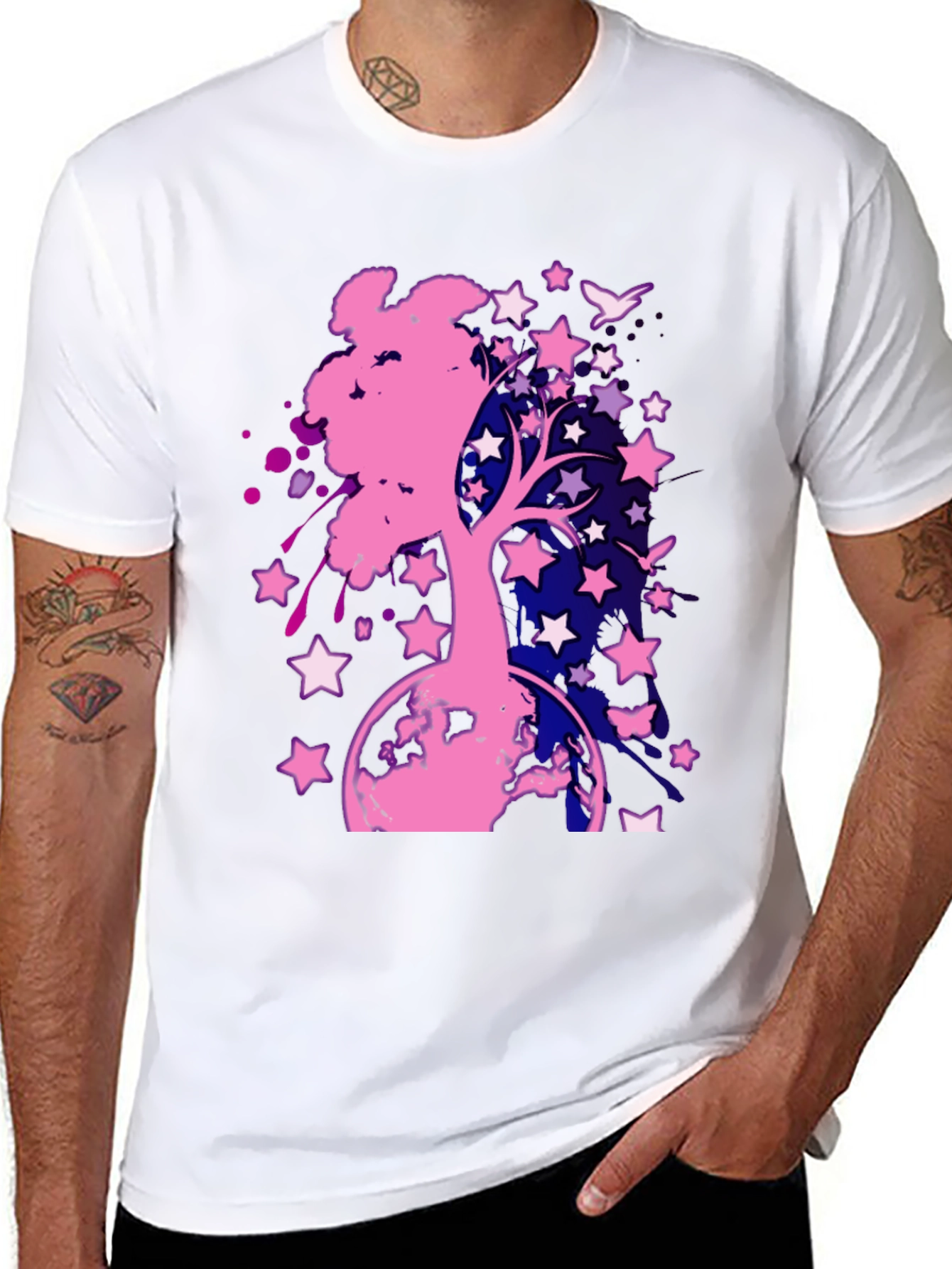 Starry Tree Graphic Tee - Black