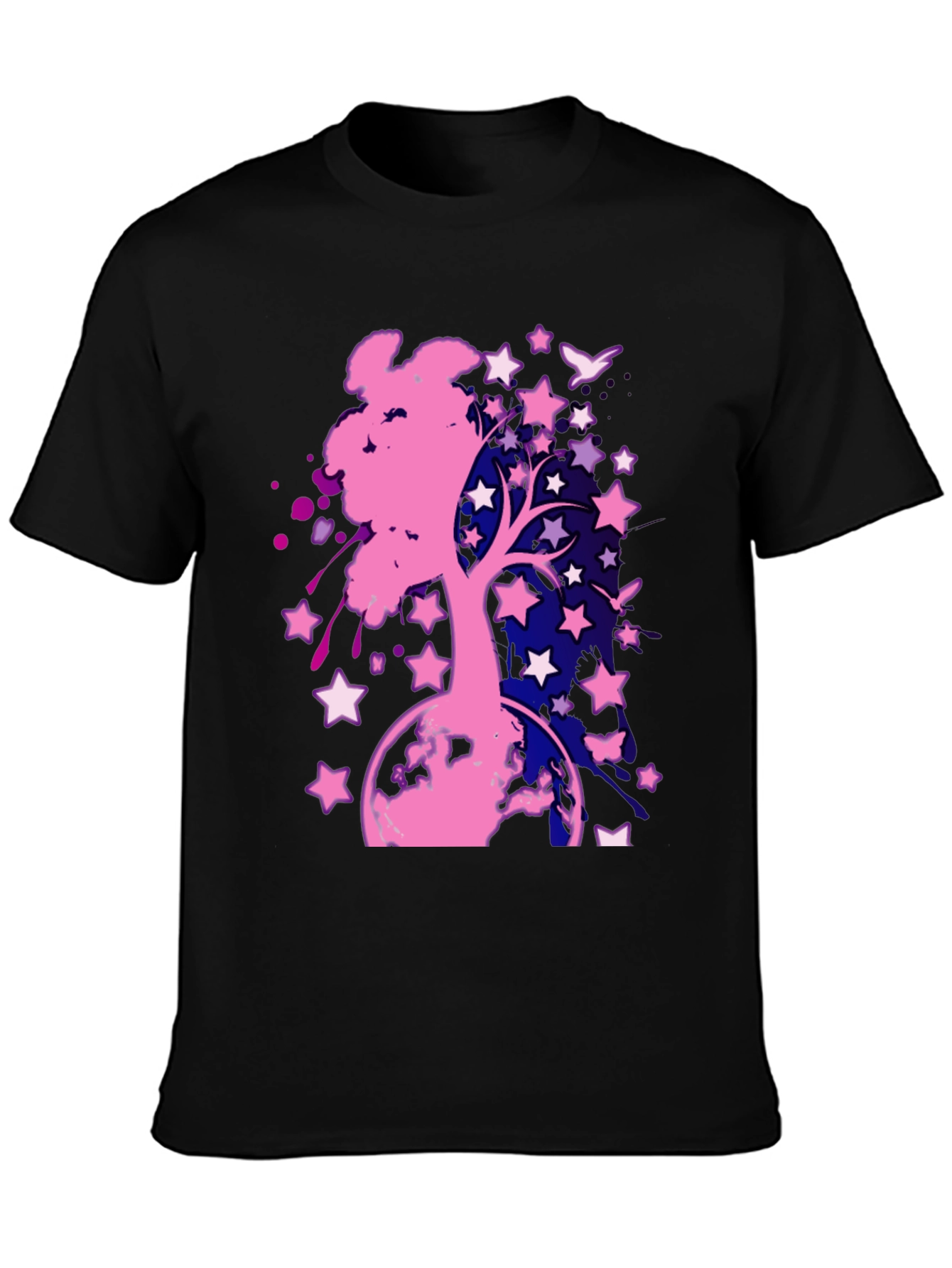 Starry Tree Graphic Tee - Black