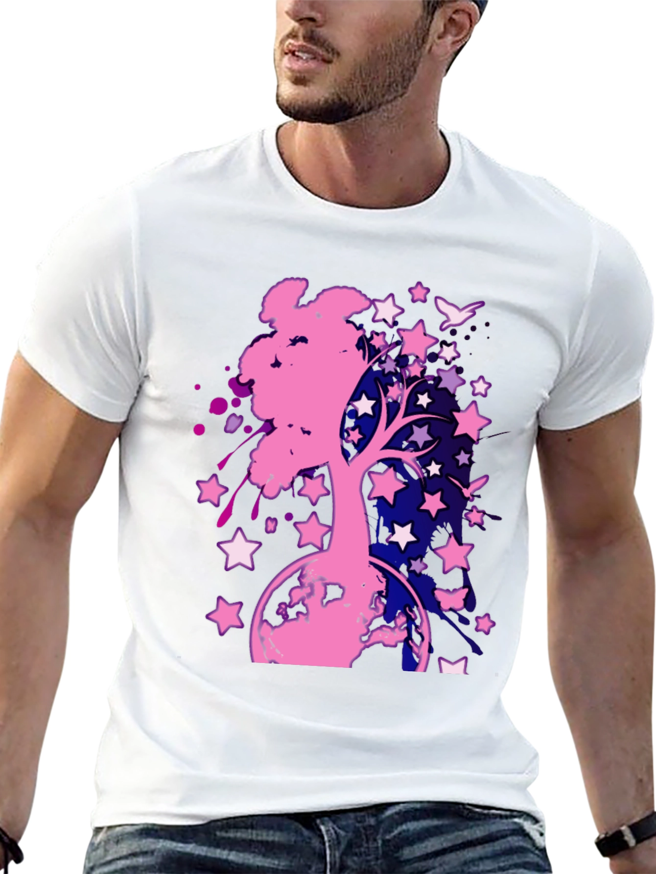 Starry Tree Graphic Tee - Black
