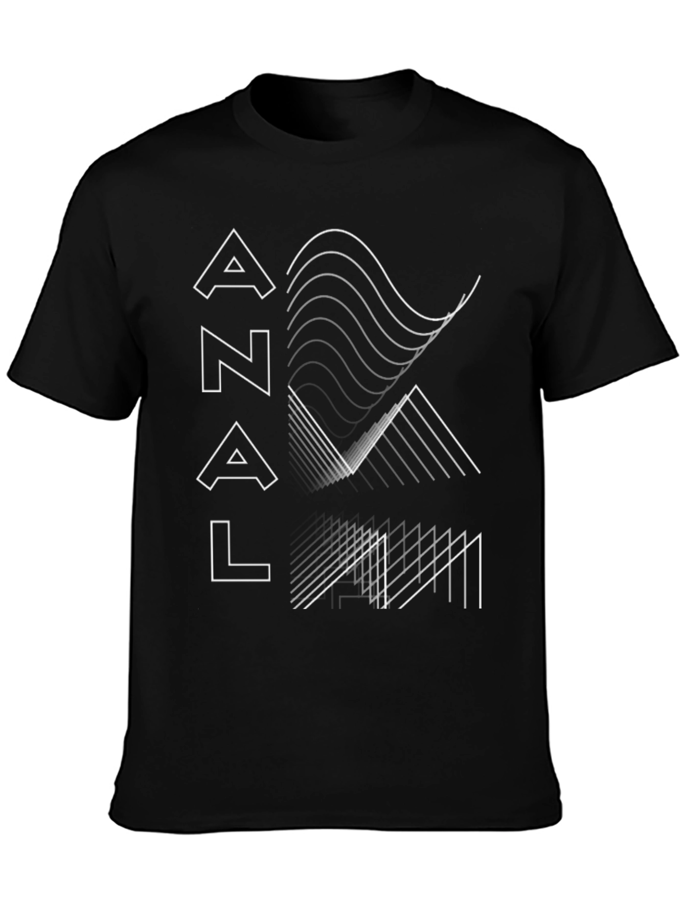 Edgy AN*L Graphic Print Black T-Shirt