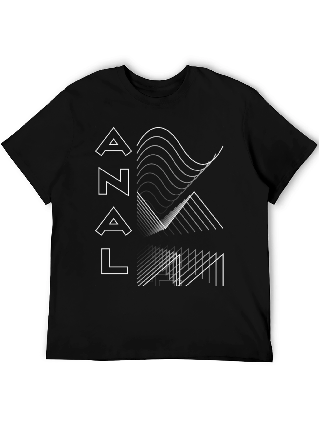 Edgy AN*L Graphic Print Black T-Shirt