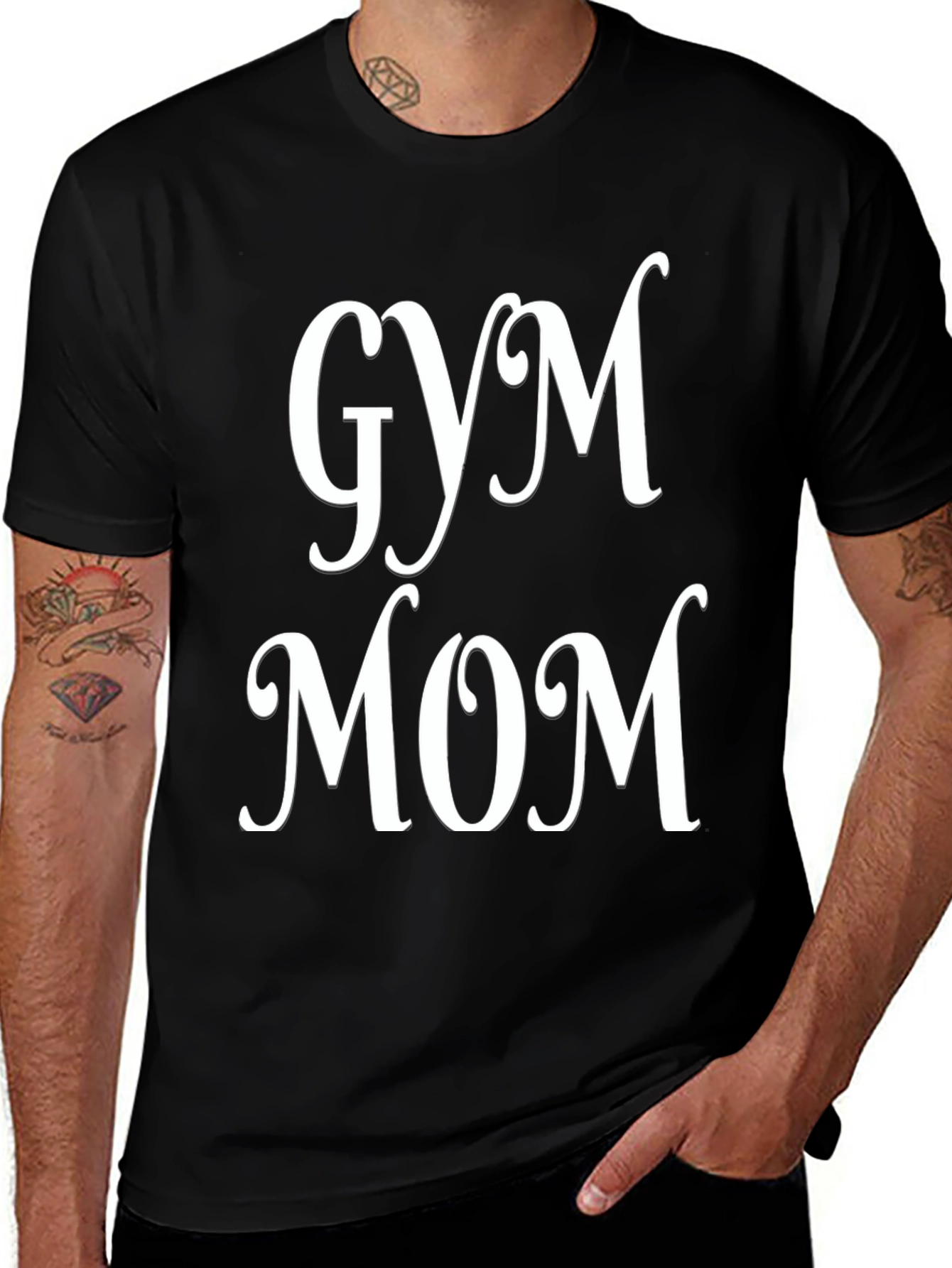 Gym Mom Graphic Tee - Black Cotton Shirt