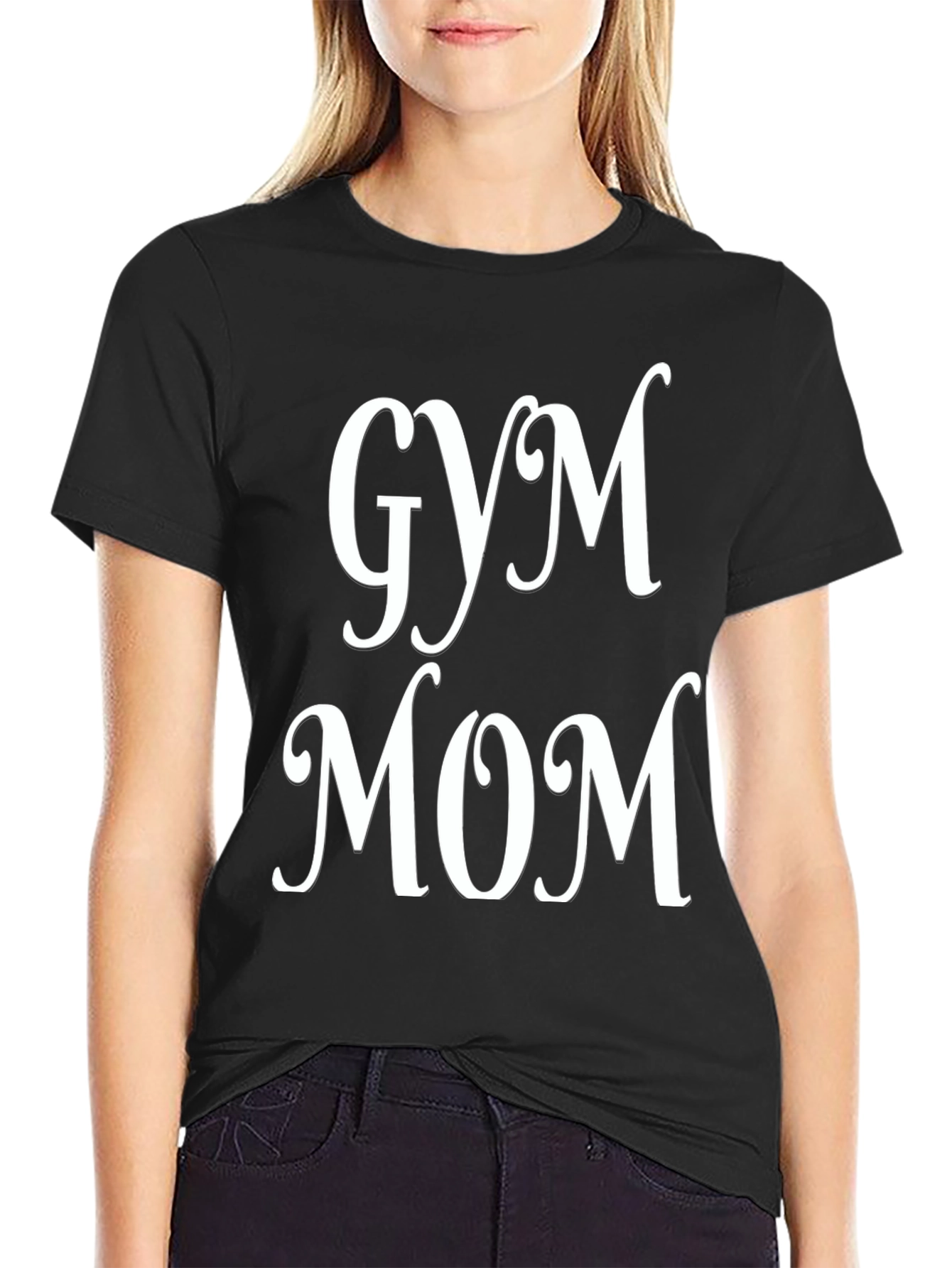 Gym Mom Graphic Tee - Black Cotton Shirt