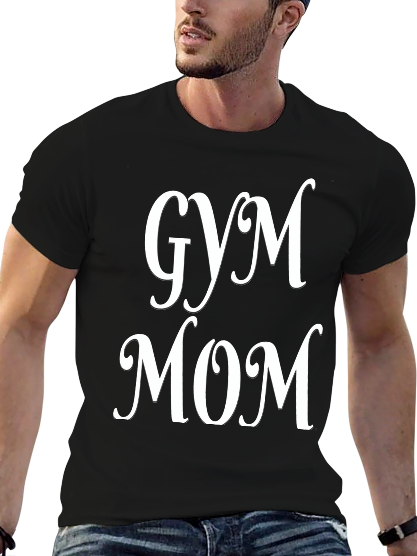 Gym Mom Graphic Tee - Black Cotton Shirt