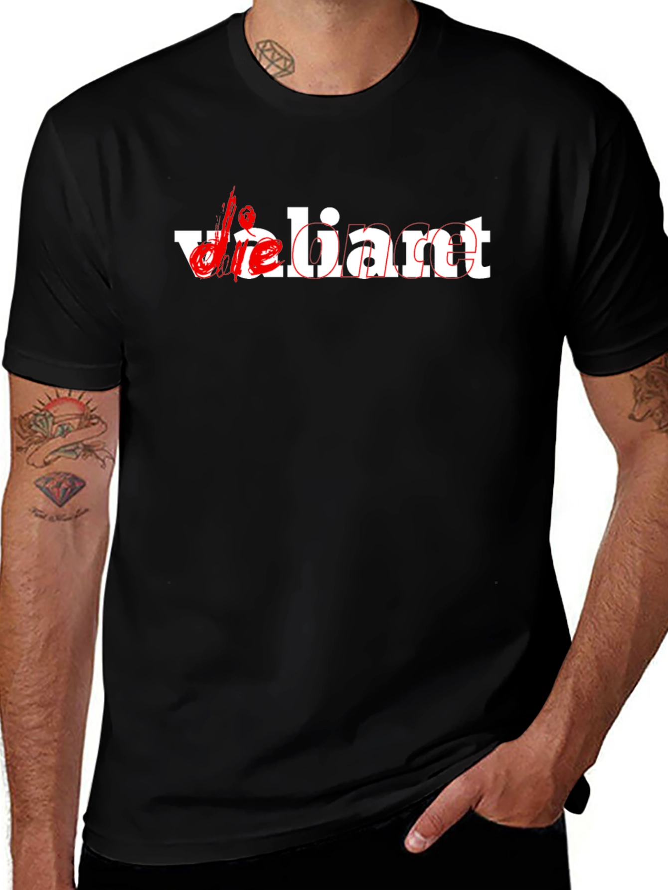 Die Liant Graphic Tee - Black Cotton Casual Wear