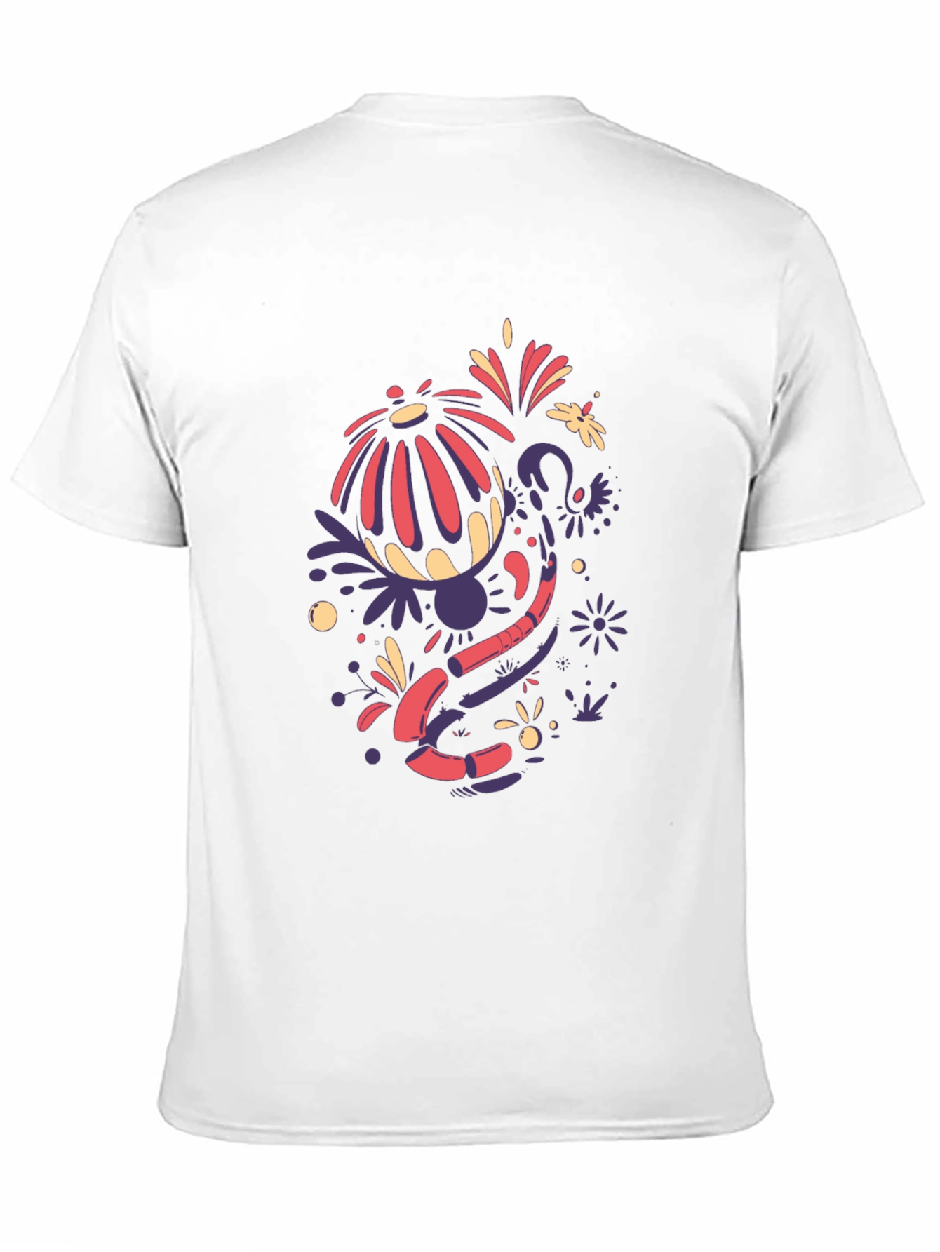 Funky Floral Graphic Tee - Black Cotton Blend