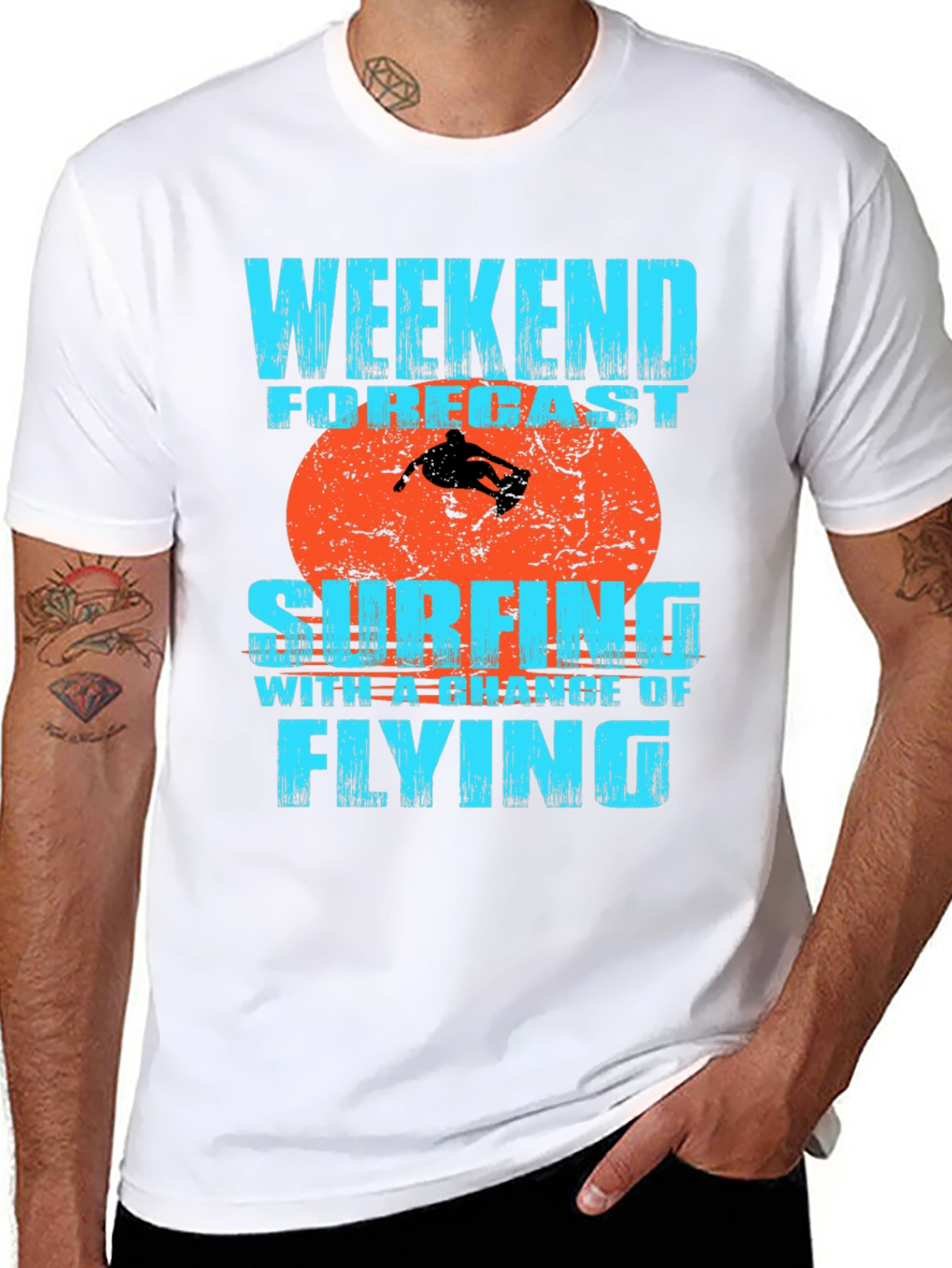Weekend Forecast Surfing Graphic T-Shirt