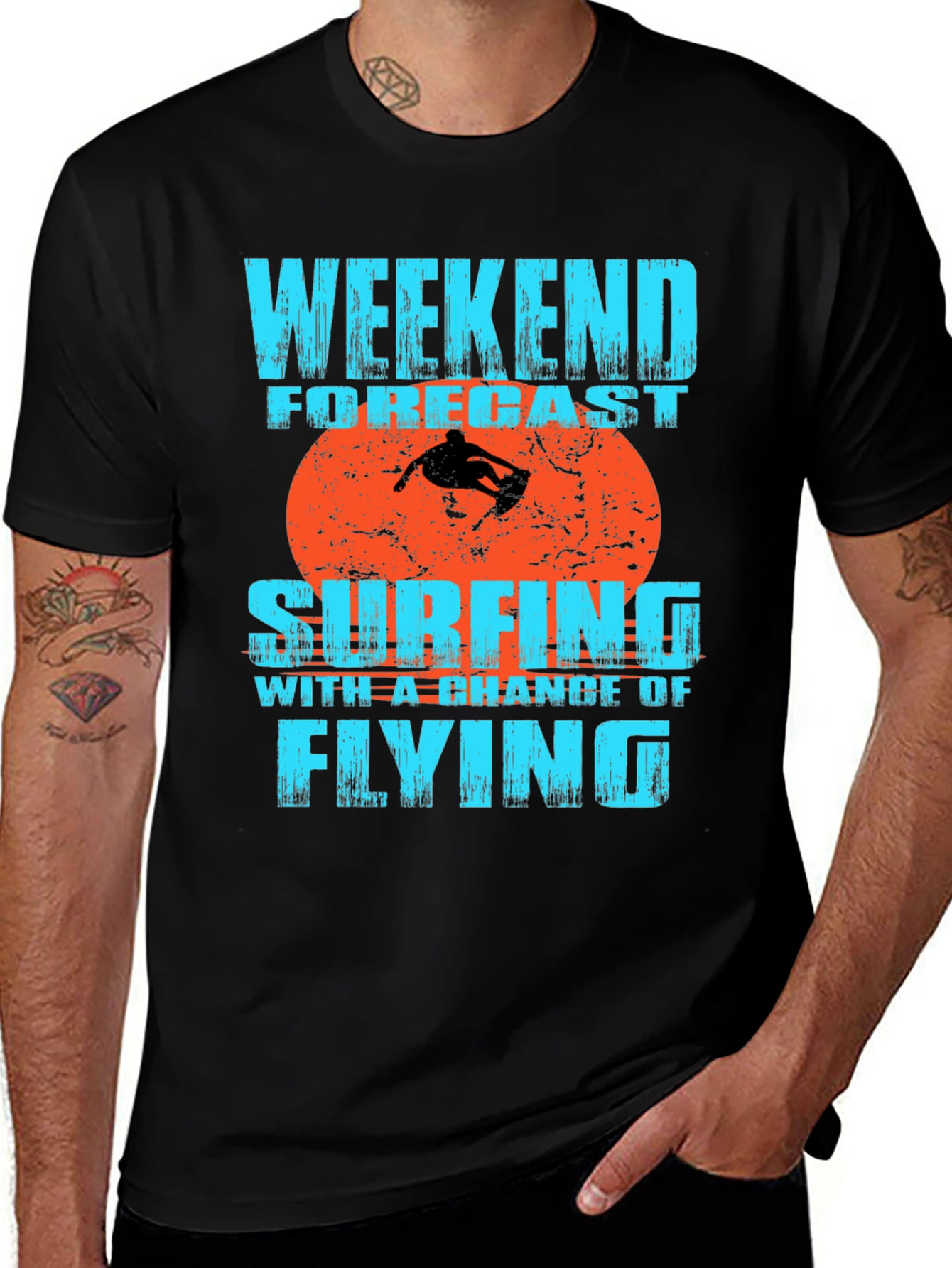 Weekend Forecast Surfing Graphic T-Shirt