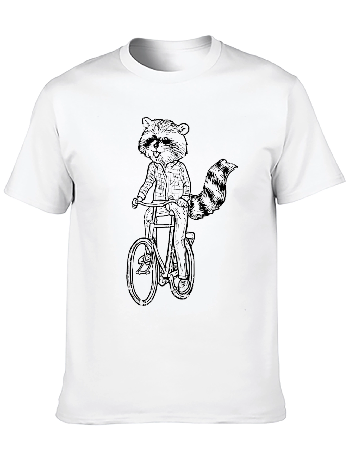 Raccoon on Bike Graphic Tee - Quirky Black T-Shirt