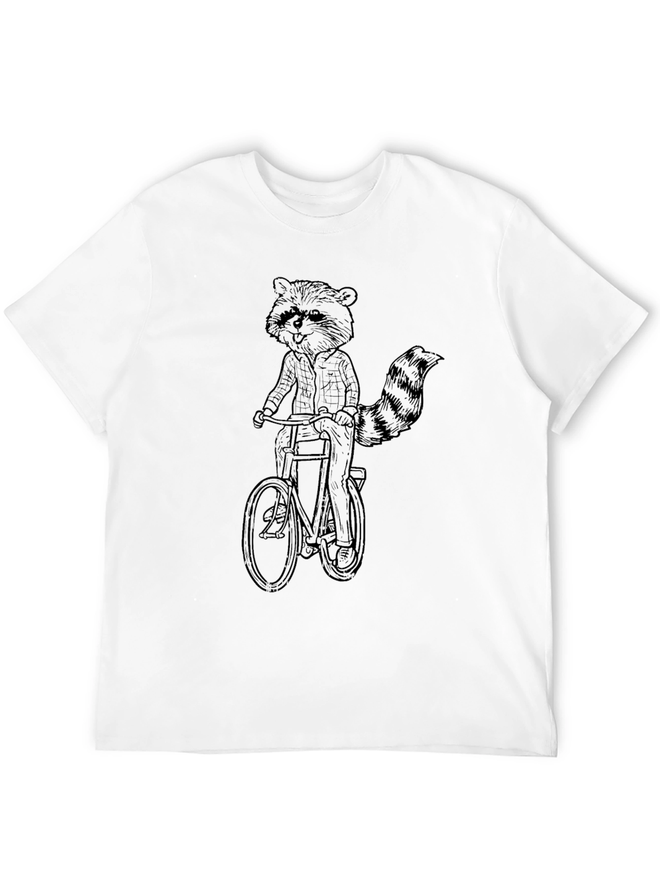Raccoon on Bike Graphic Tee - Quirky Black T-Shirt