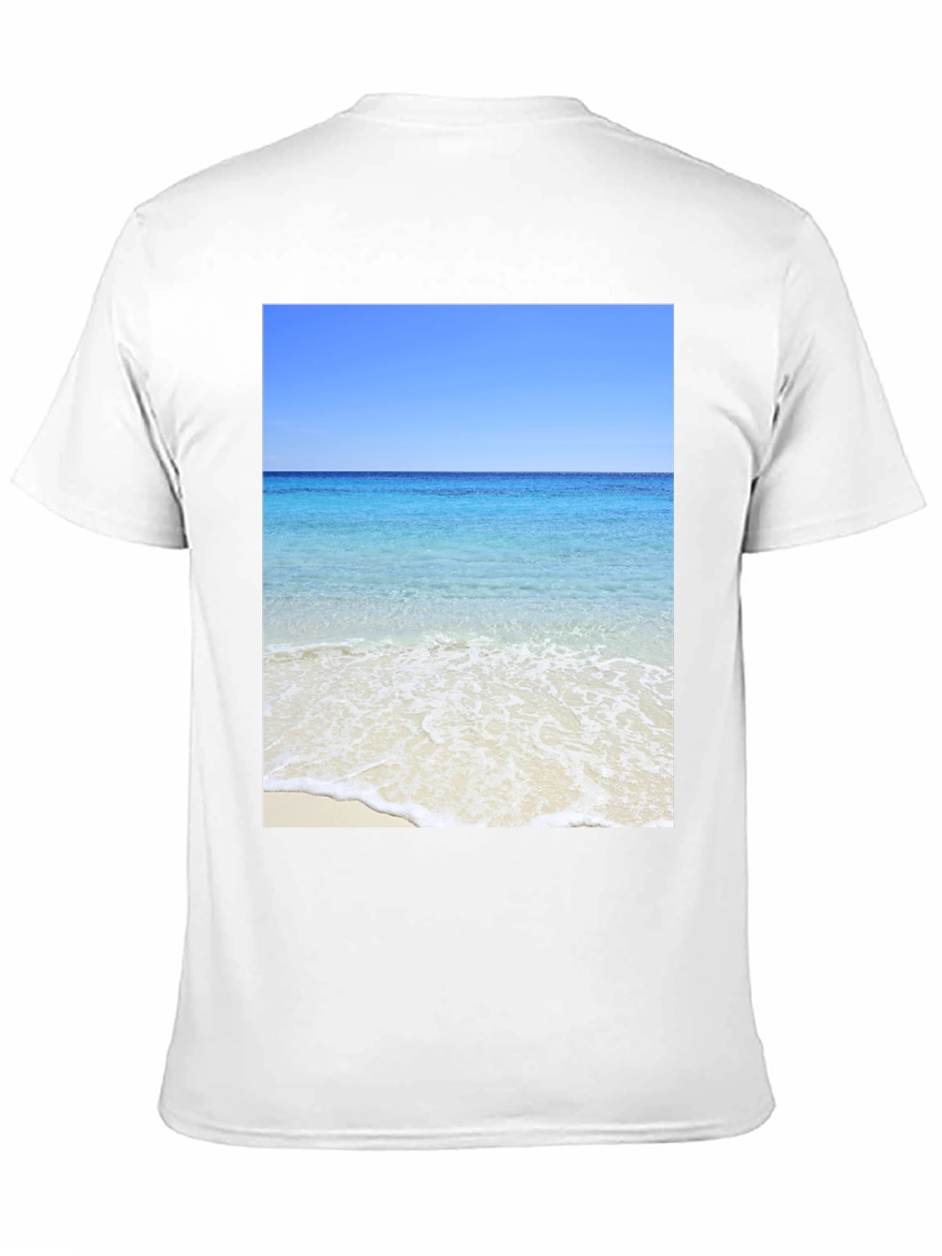 Ocean View Black T-Shirt - Beach Scene